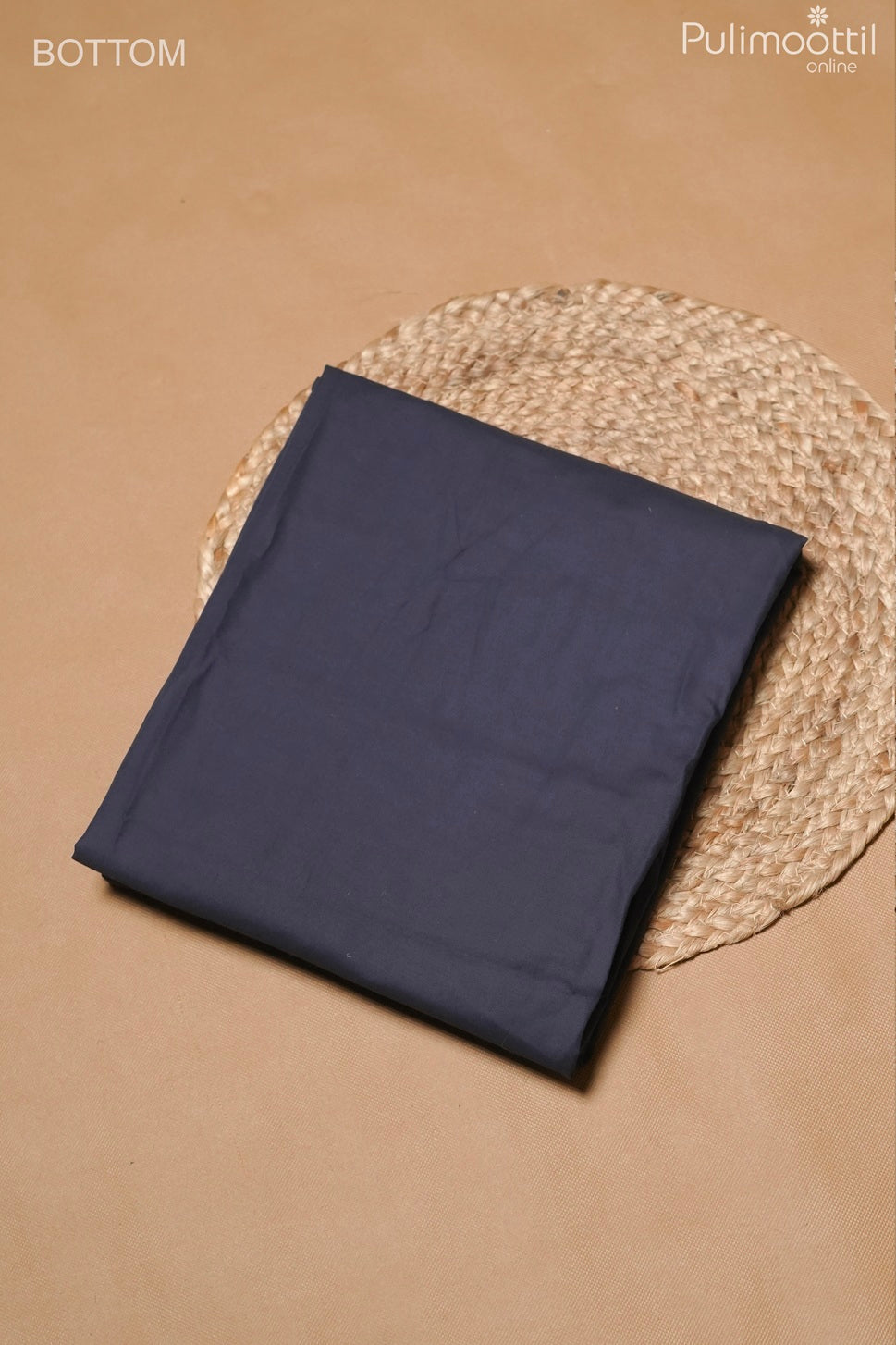Dark Blue Linen Unstitched Salwar Set