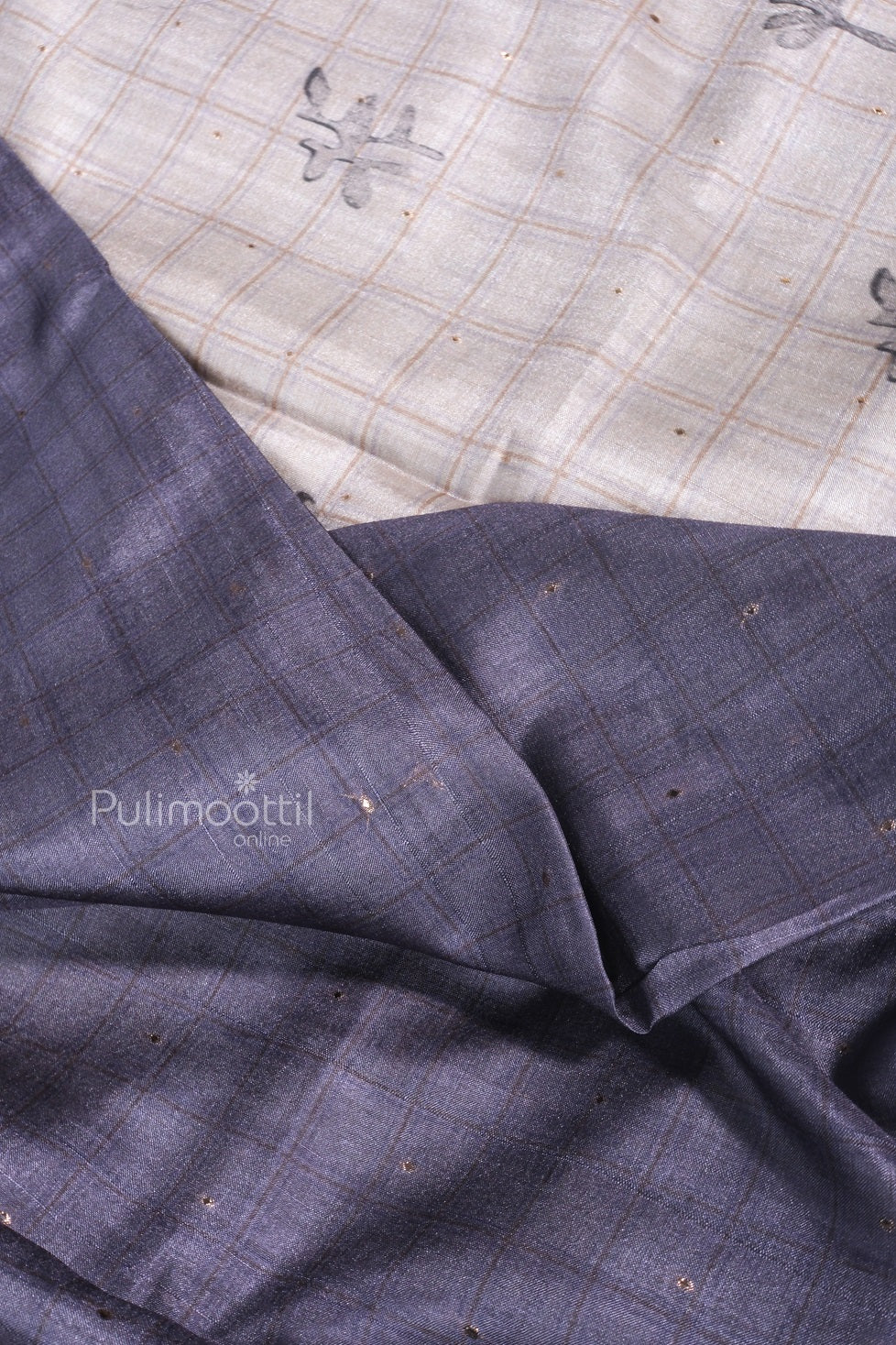 Beige And Lavender Color Semi Tusser Silk Saree