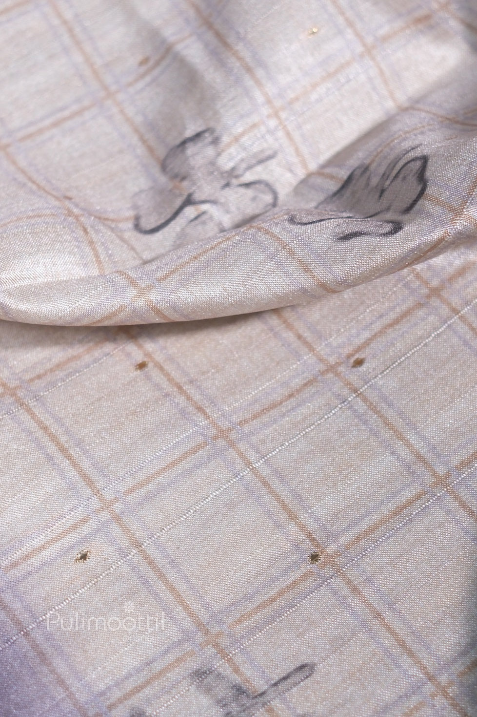 Beige And Lavender Color Semi Tusser Silk Saree