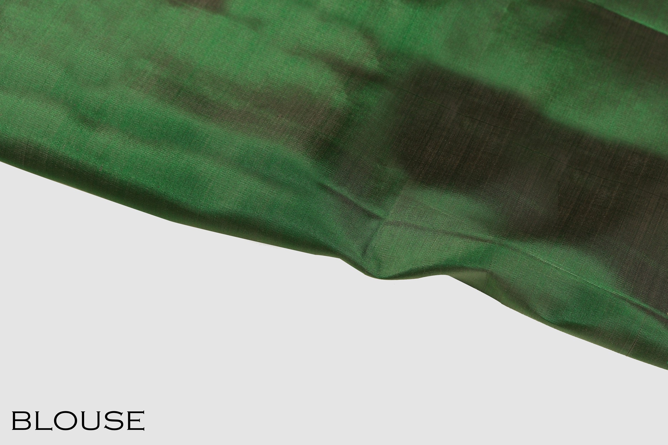 Green color pure Kanchipuram silk saree.
