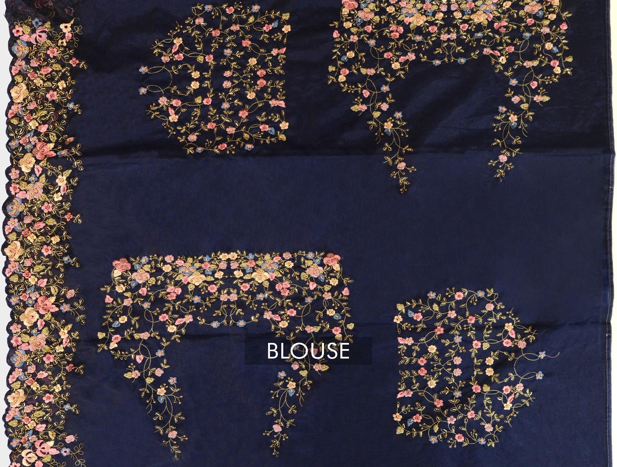 Blue Color Organza Saree