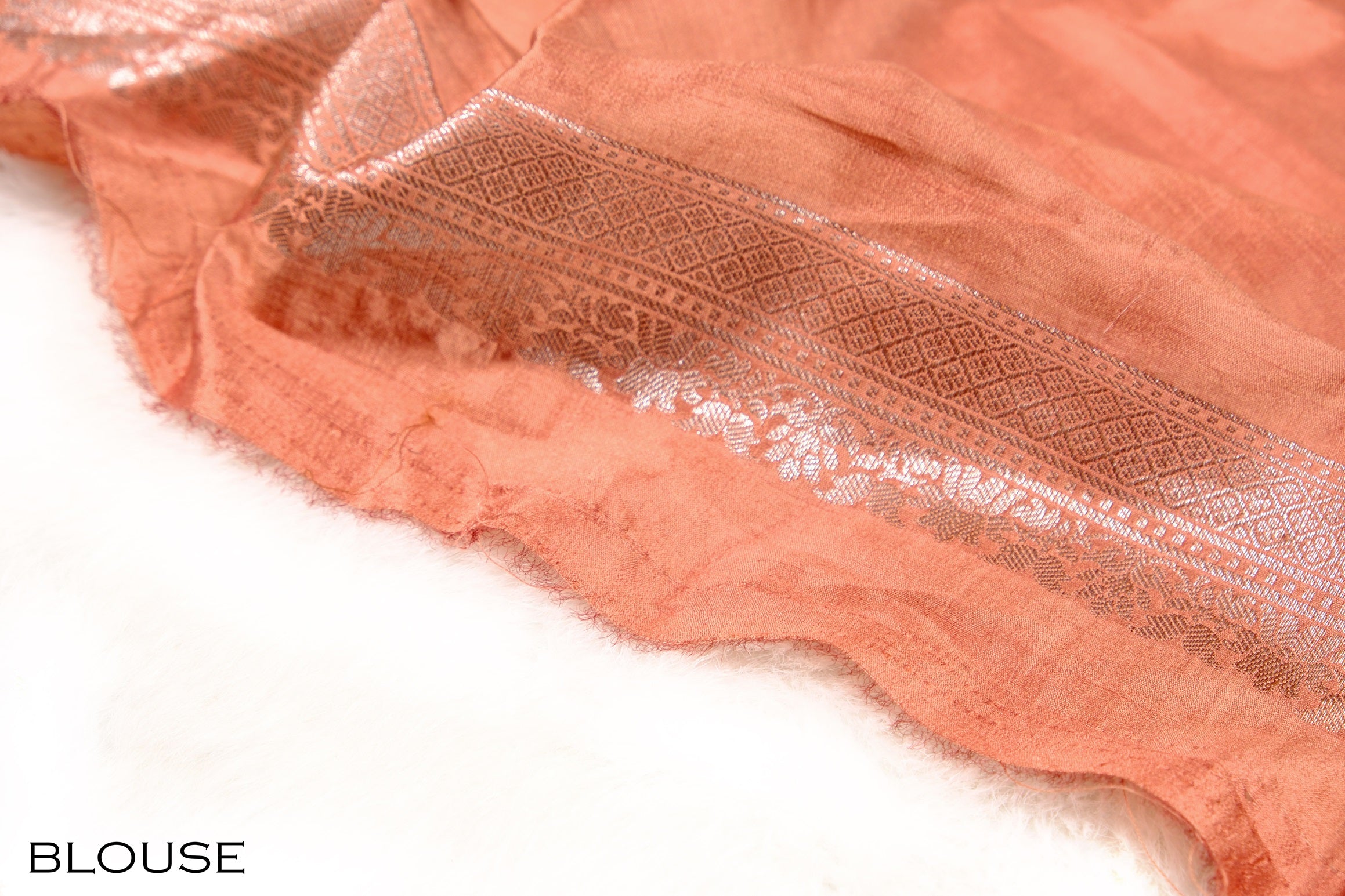 Rust color Tusser silk saree