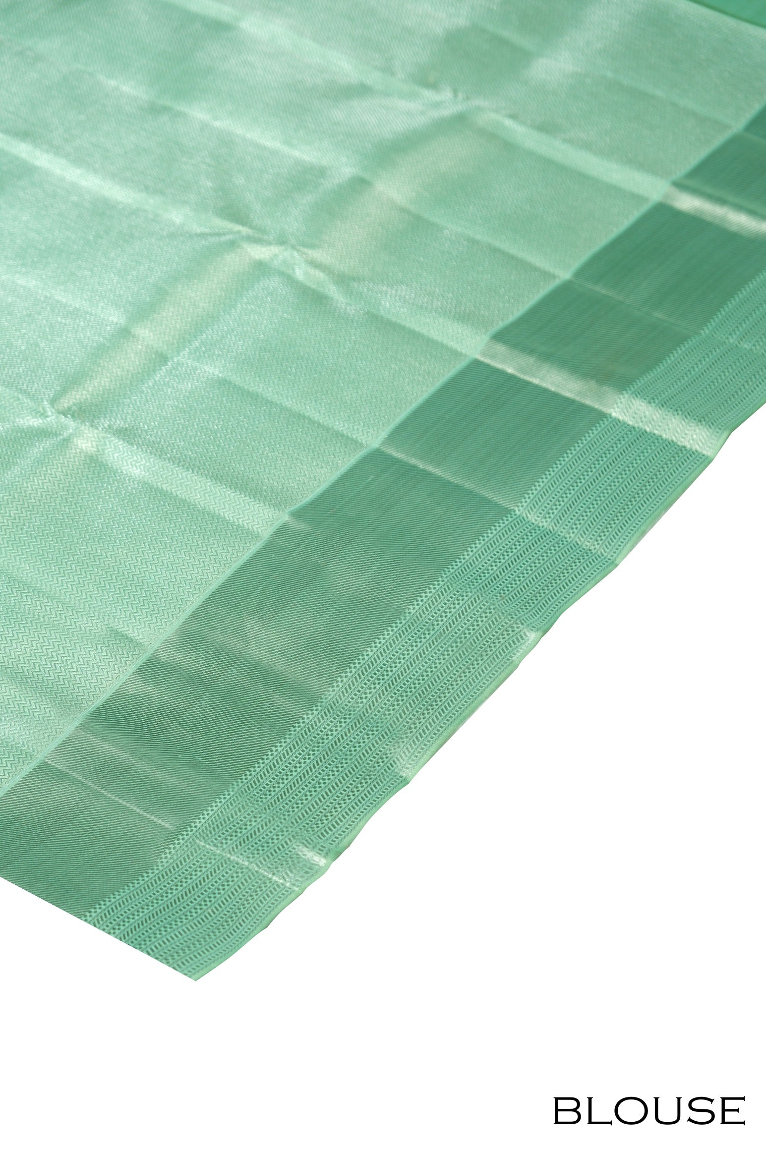 Pastel powder blue color Kanchipuram wedding saree.