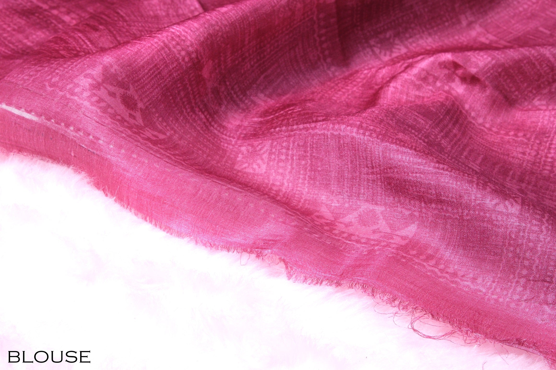 Onion pink color tusser silk saree.