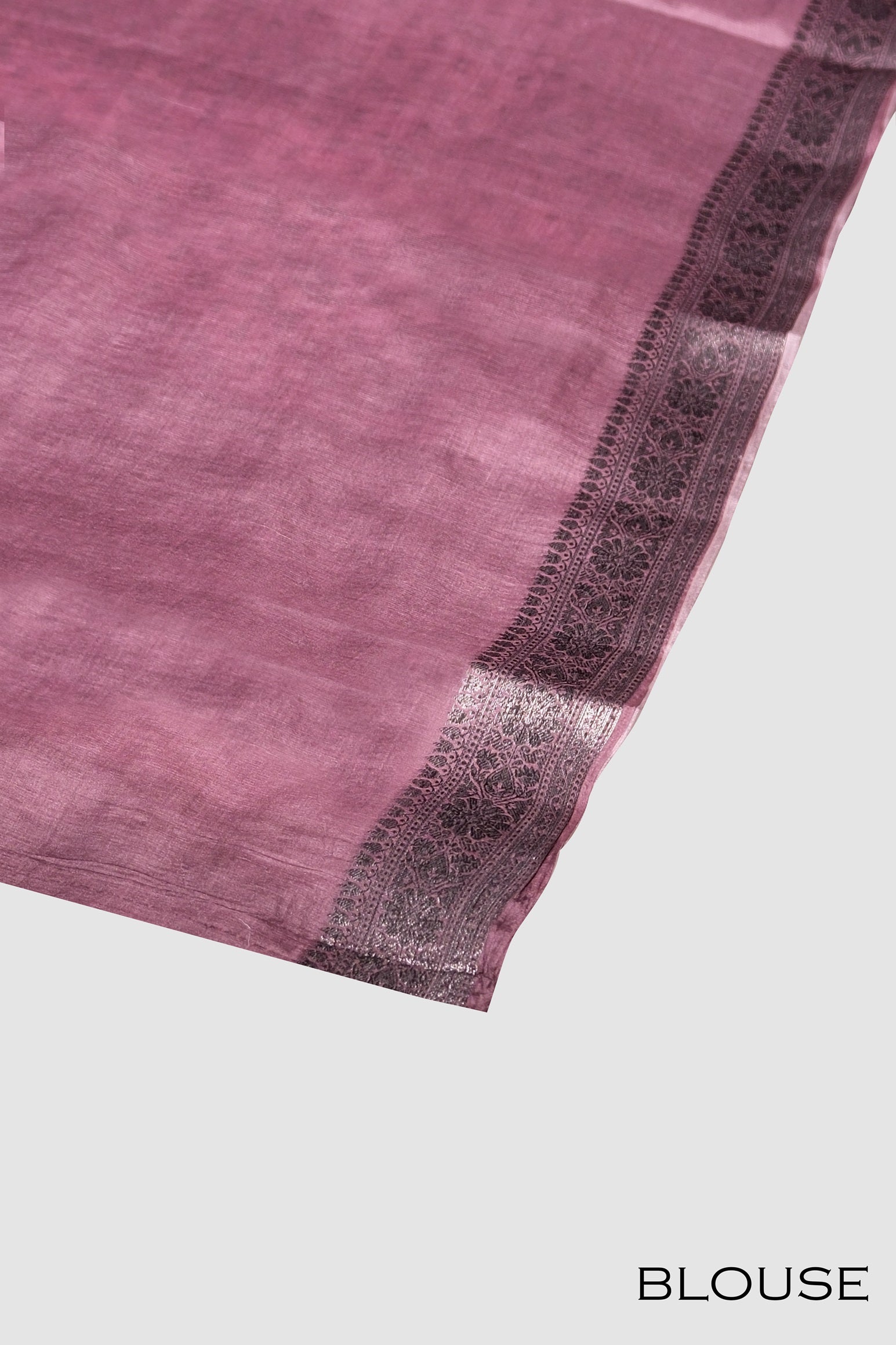 Wine color printed Tusser silk saree .