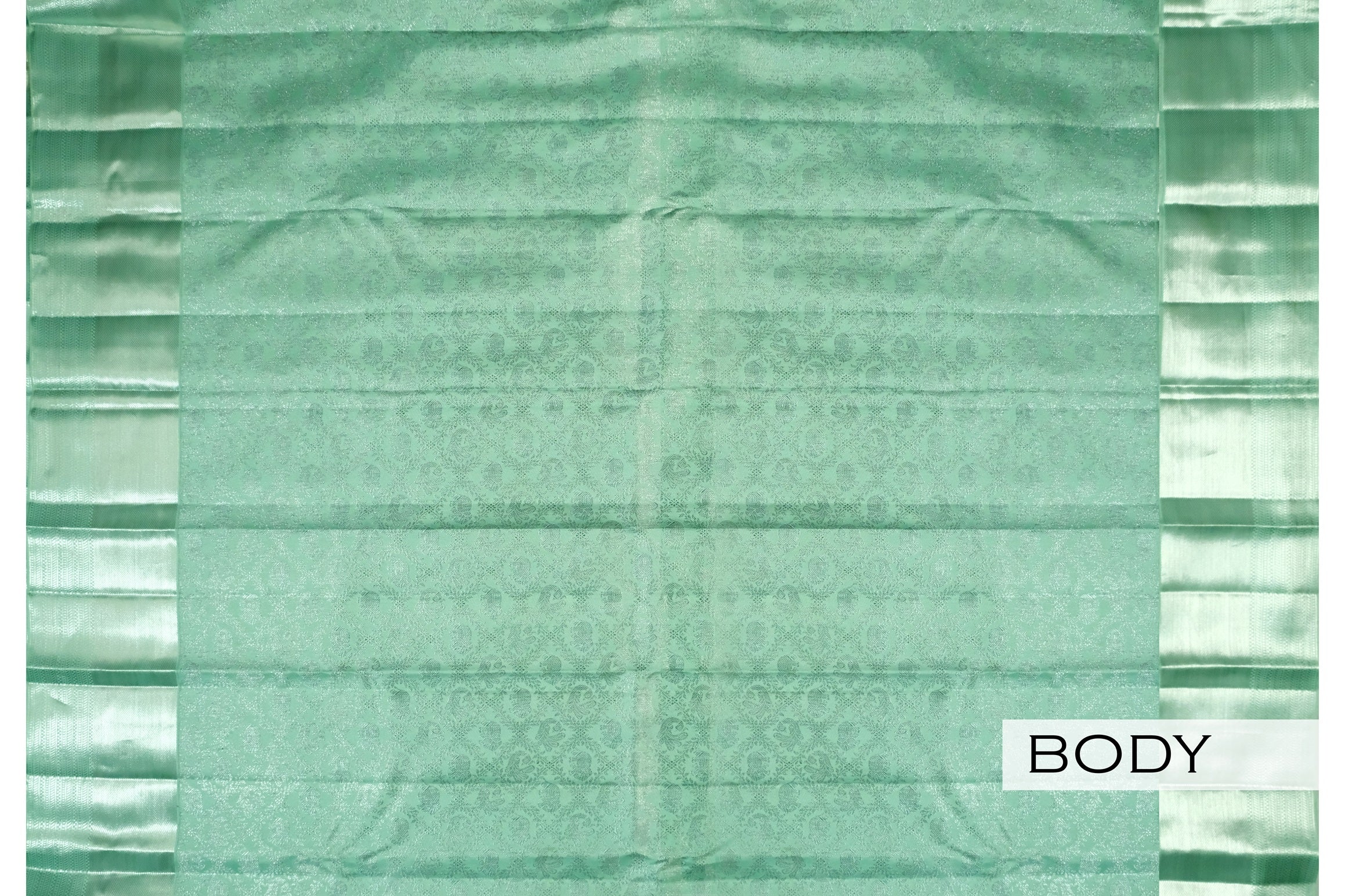 Pastel powder blue color Kanchipuram wedding saree.