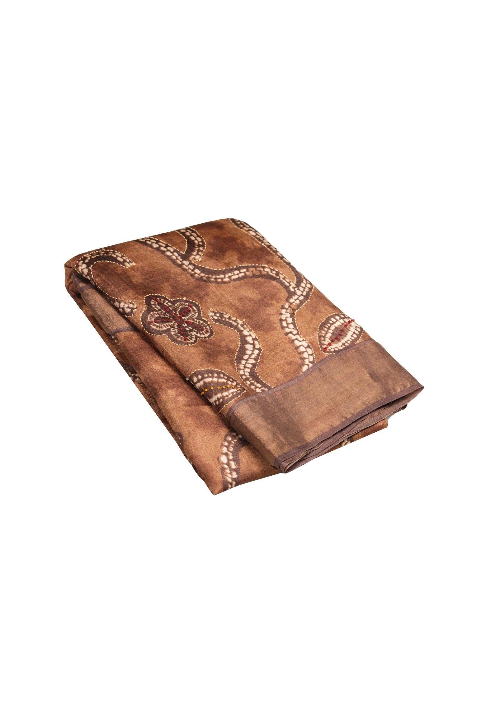 Alternative blouse design with embroidered accents and elegant fabric styling, designed to pair with the saree.