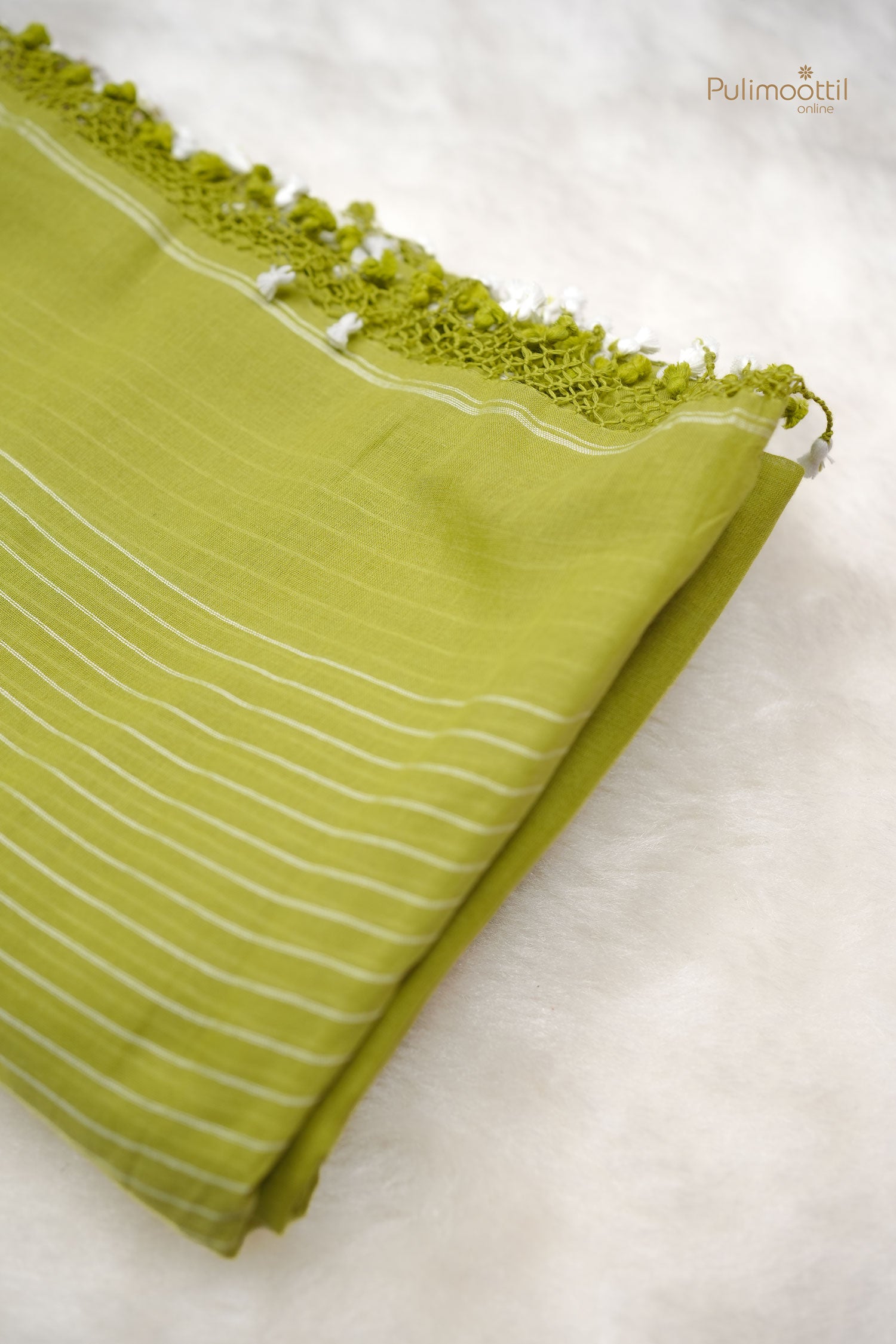 Key-lime Green Color Soft Cotton Saree