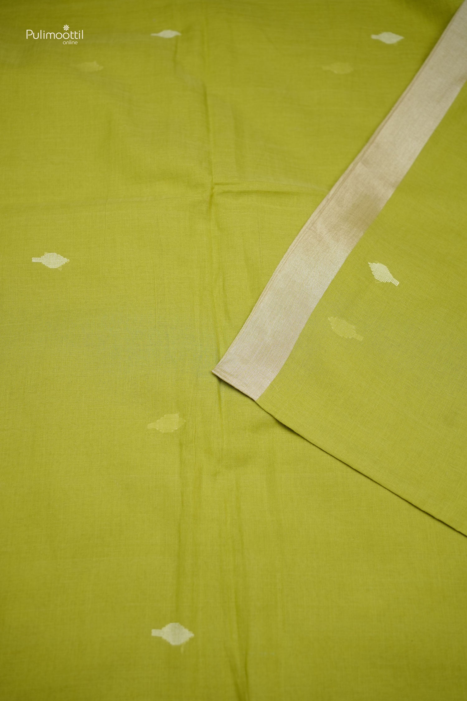Key-lime Green Color Soft Cotton Saree
