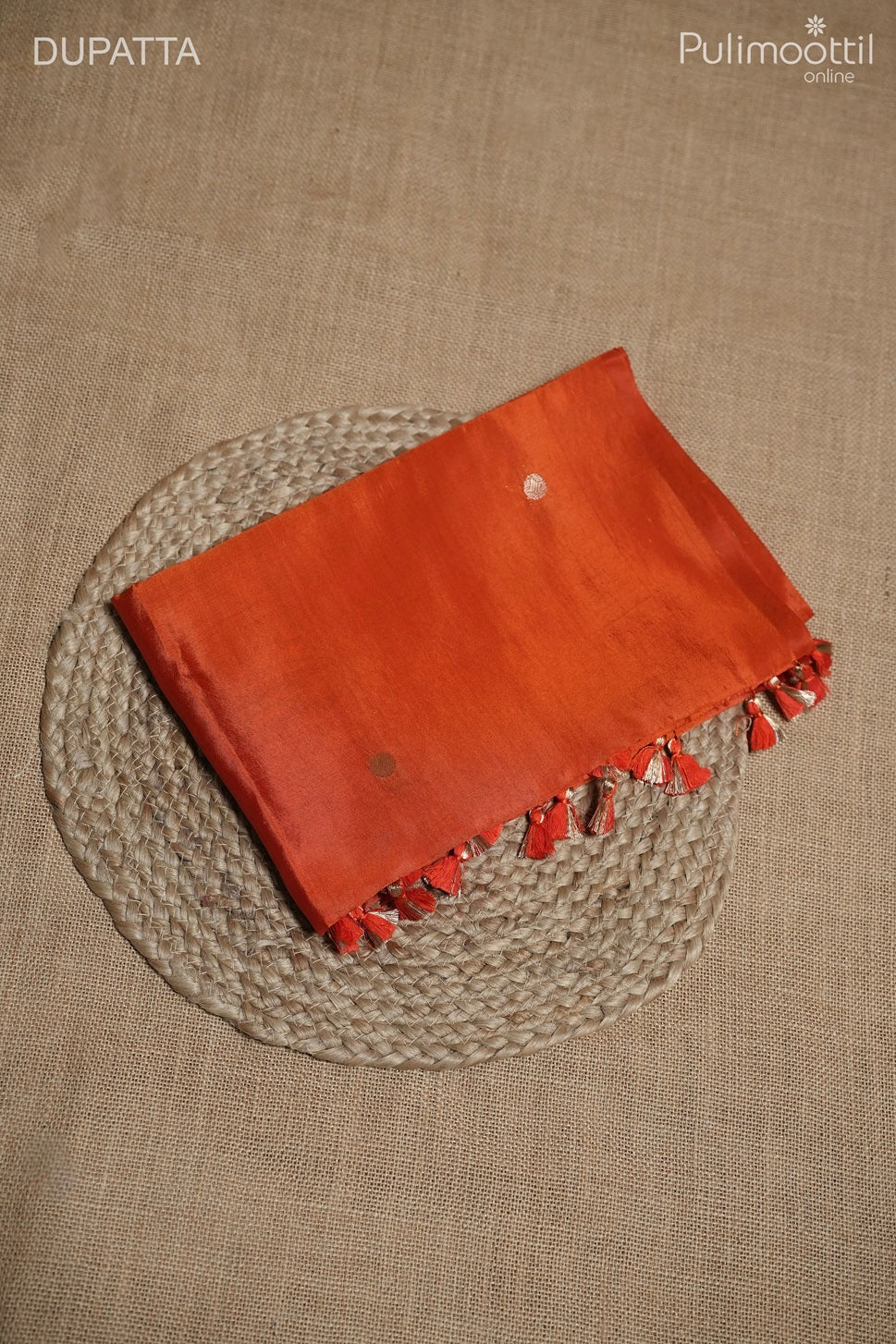 ORANGE PURE SILK UNSTITCHED SALWAR SET