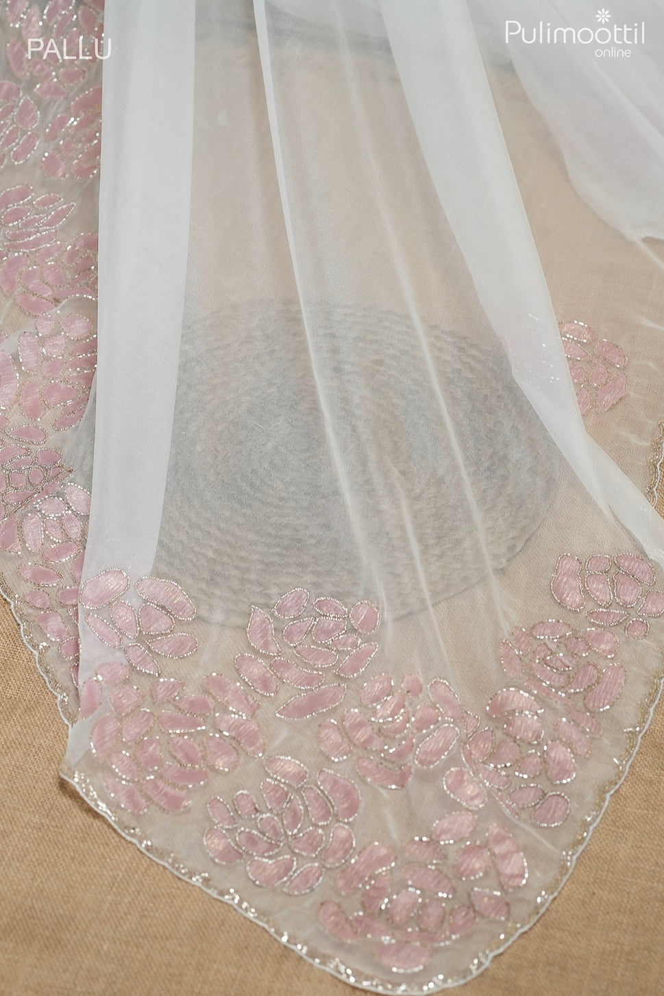 White color organza fancy saree