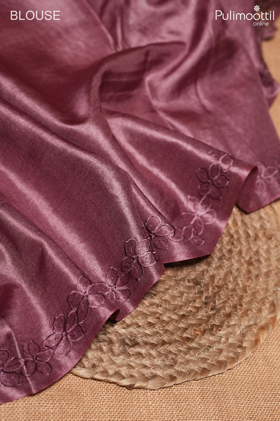 Dark onion color Tussar silk saree
