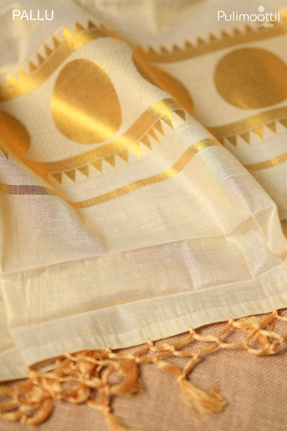 Kerala golden tissue set saree