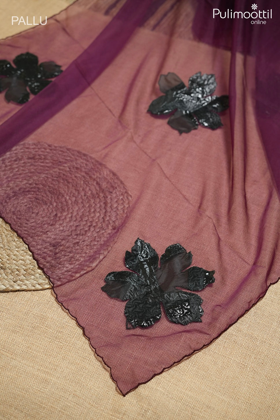 Purple color organza fancy saree