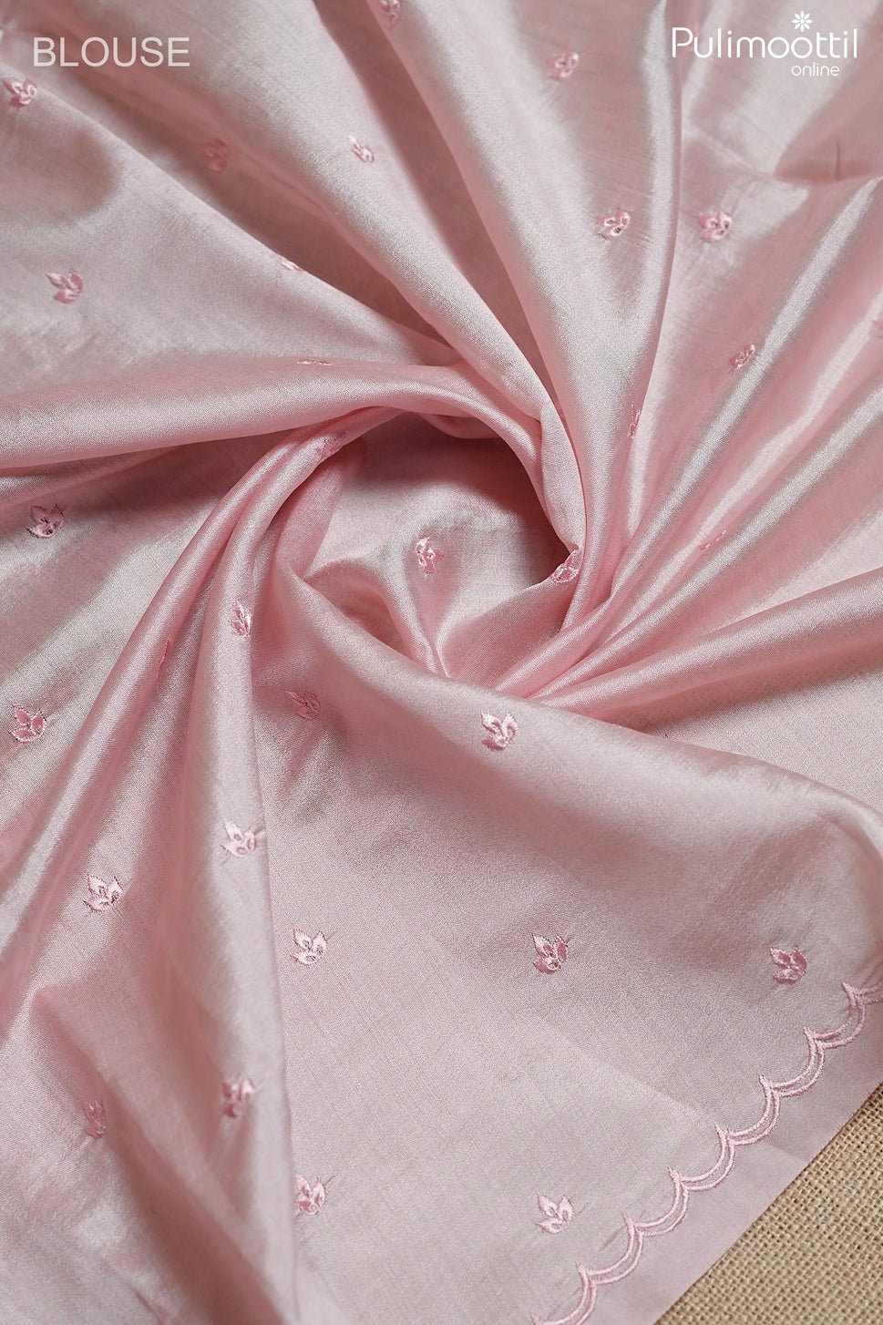Baby pink color tissue organza fancy saree