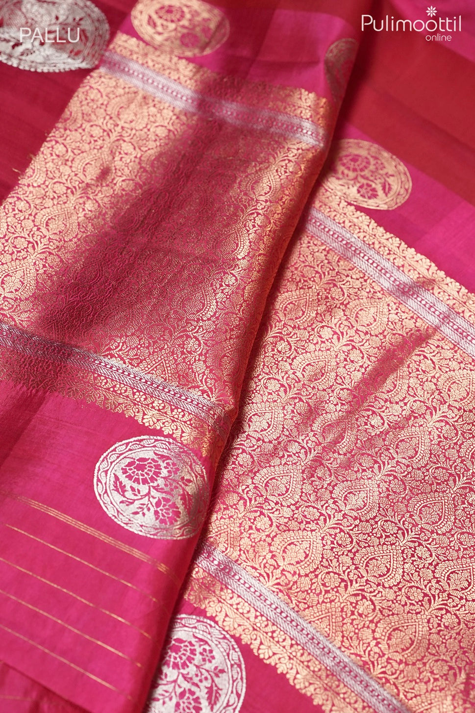 Dark pink color Mango silk saree