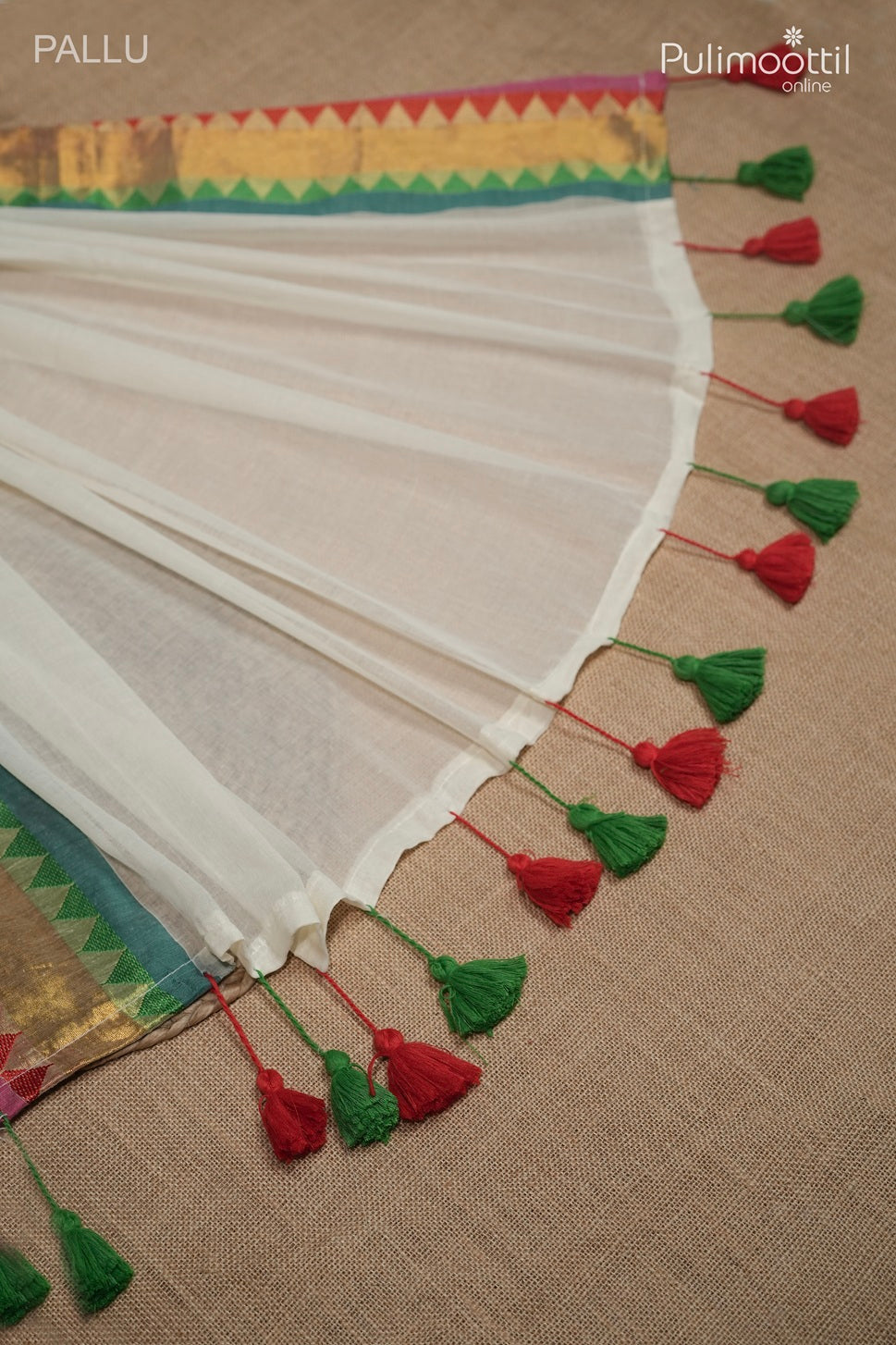 Off-white color Mul Cotton saree