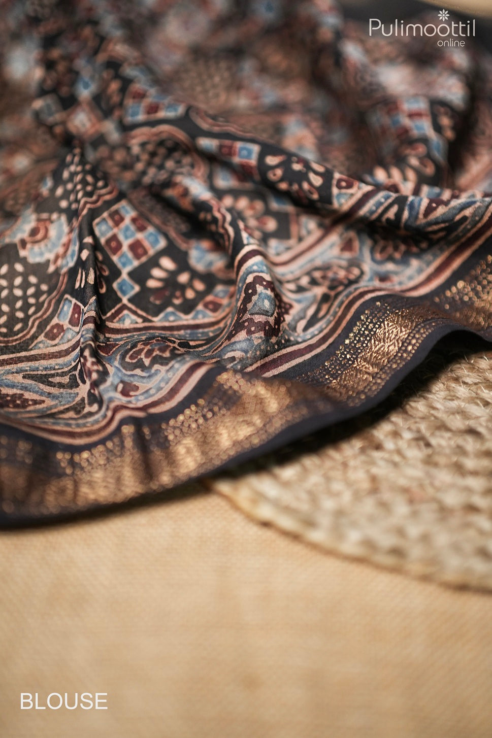 Dark coffee color Chanderi silk saree