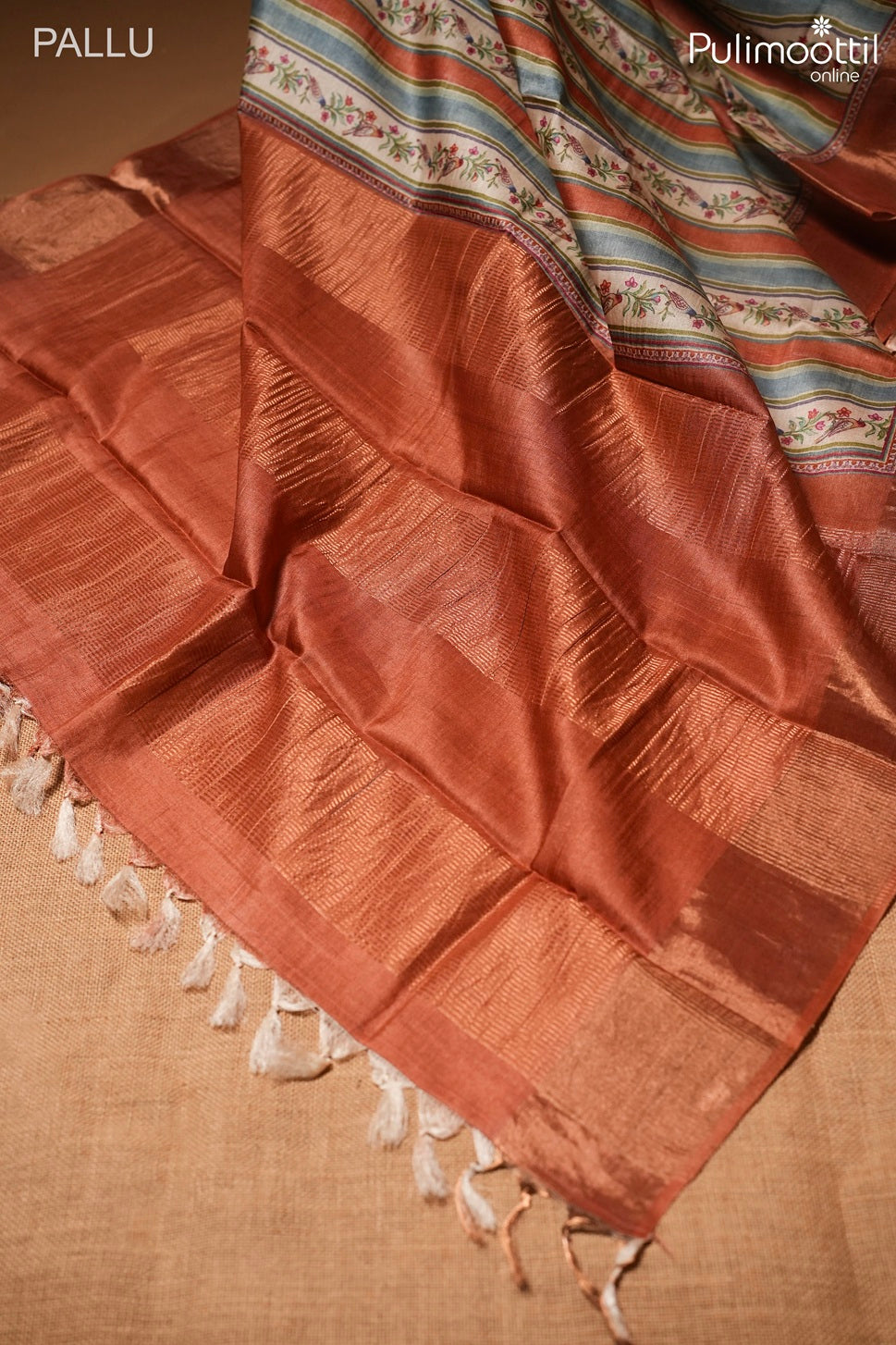 Multi color Tussar silk saree