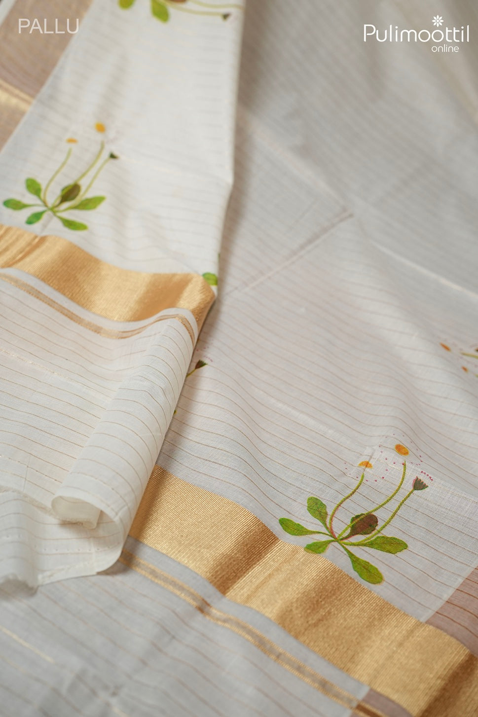 Off White Kerala Traditional Cotton Set Saree