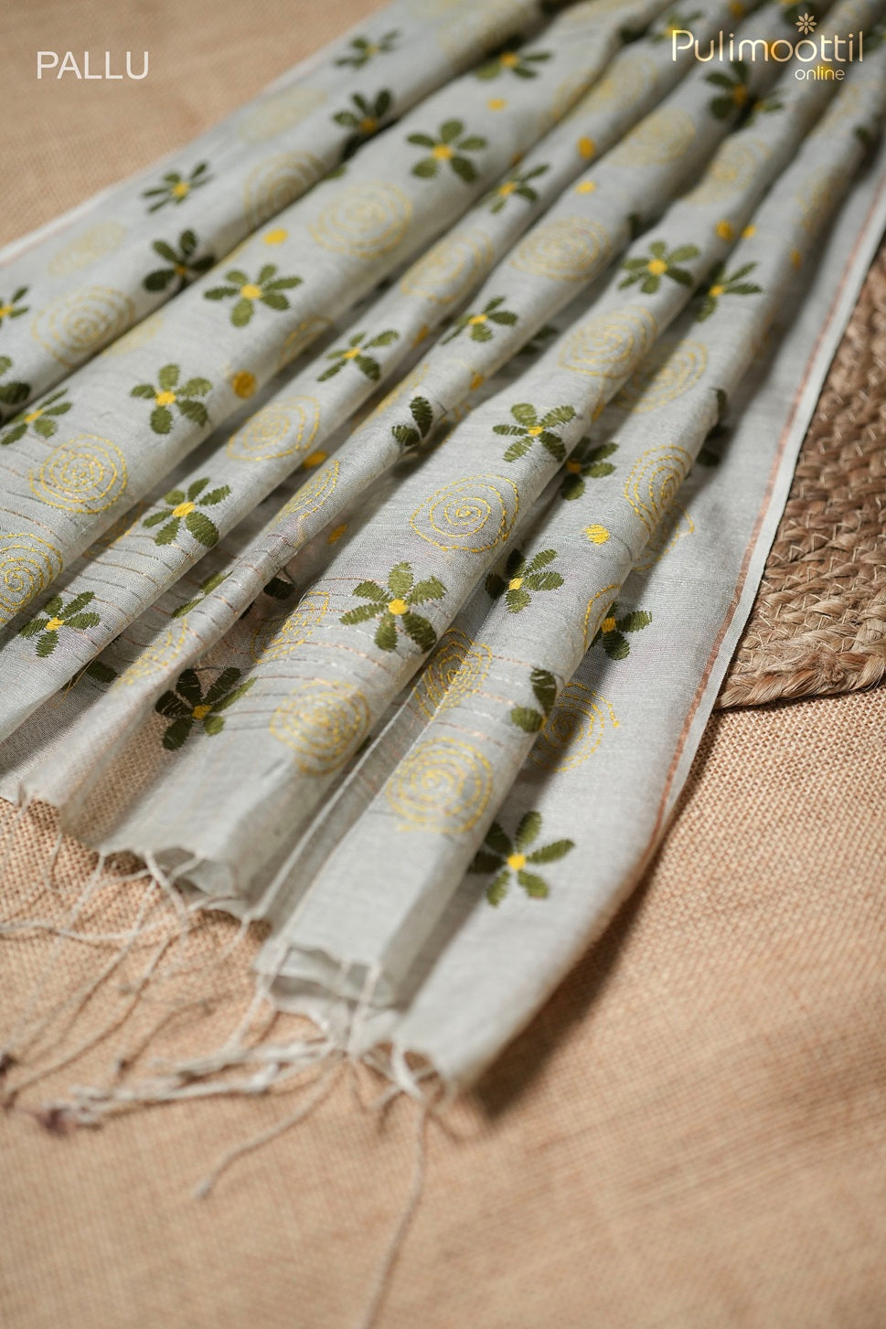 Light ash color soft Tussar silk saree