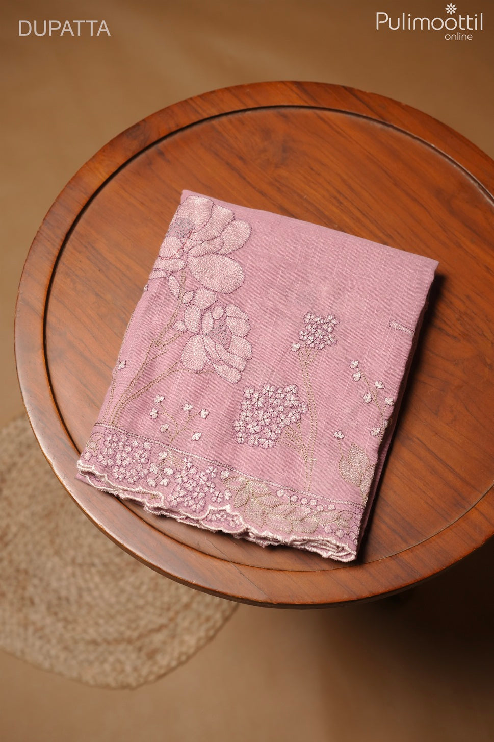 Olive Pink Jute Unstitched Salwar Set
