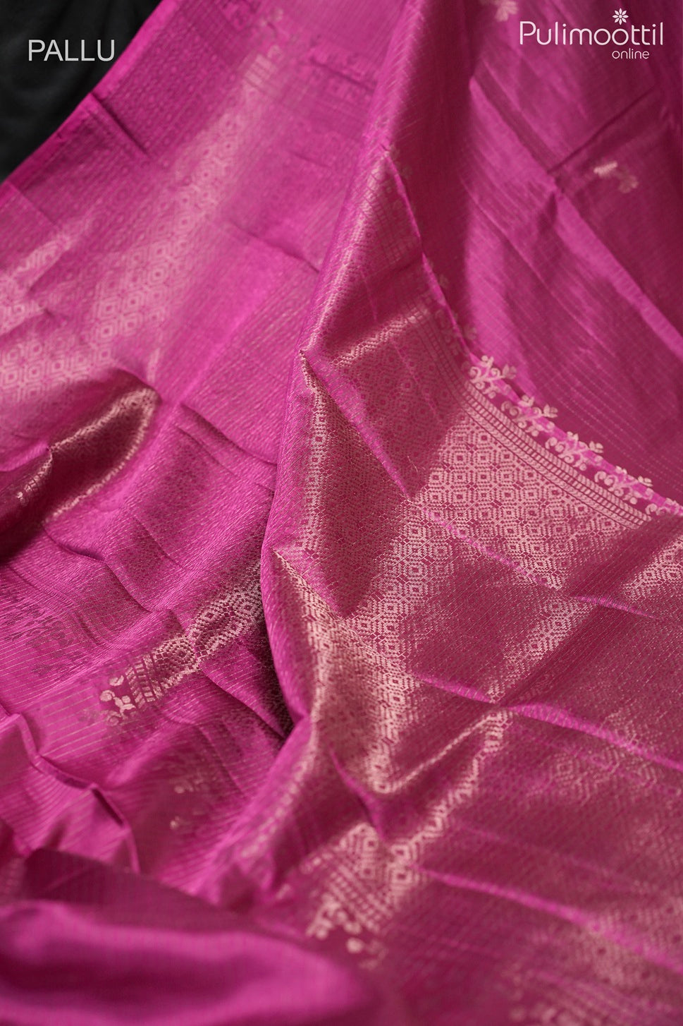 Dark pink color Kanchipuram soft silk saree