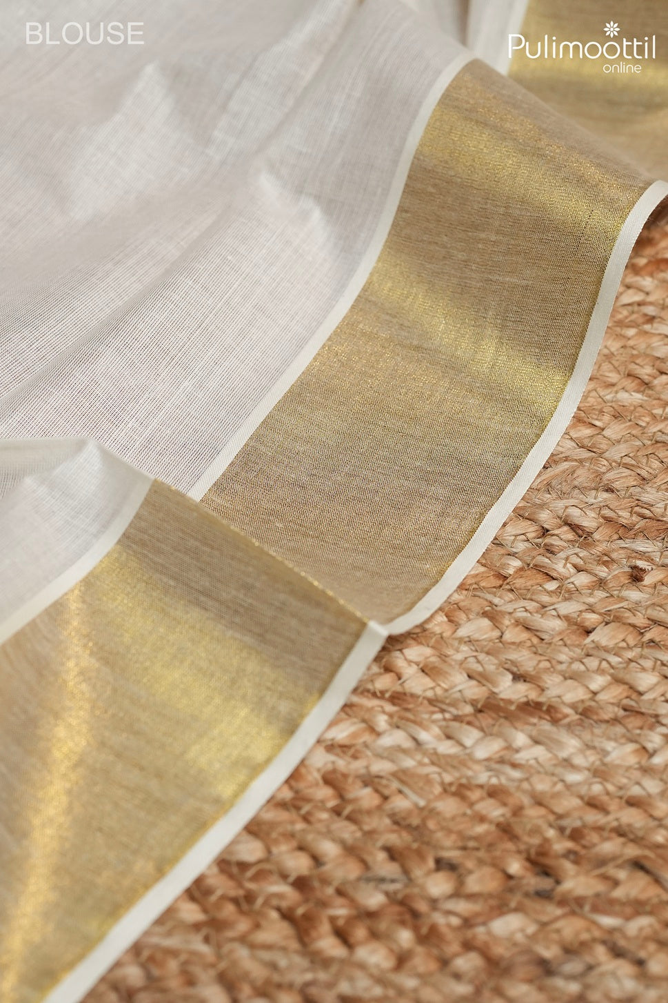 Off White Kerala Traditional Cotton Set Saree