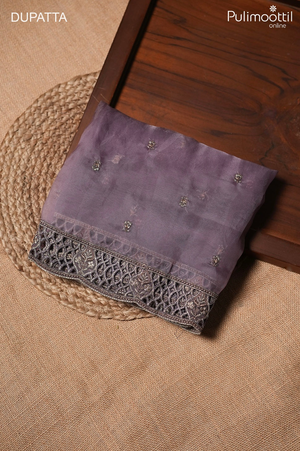LAVENDER ORGANZA UNSTITCHED SALWAR SET