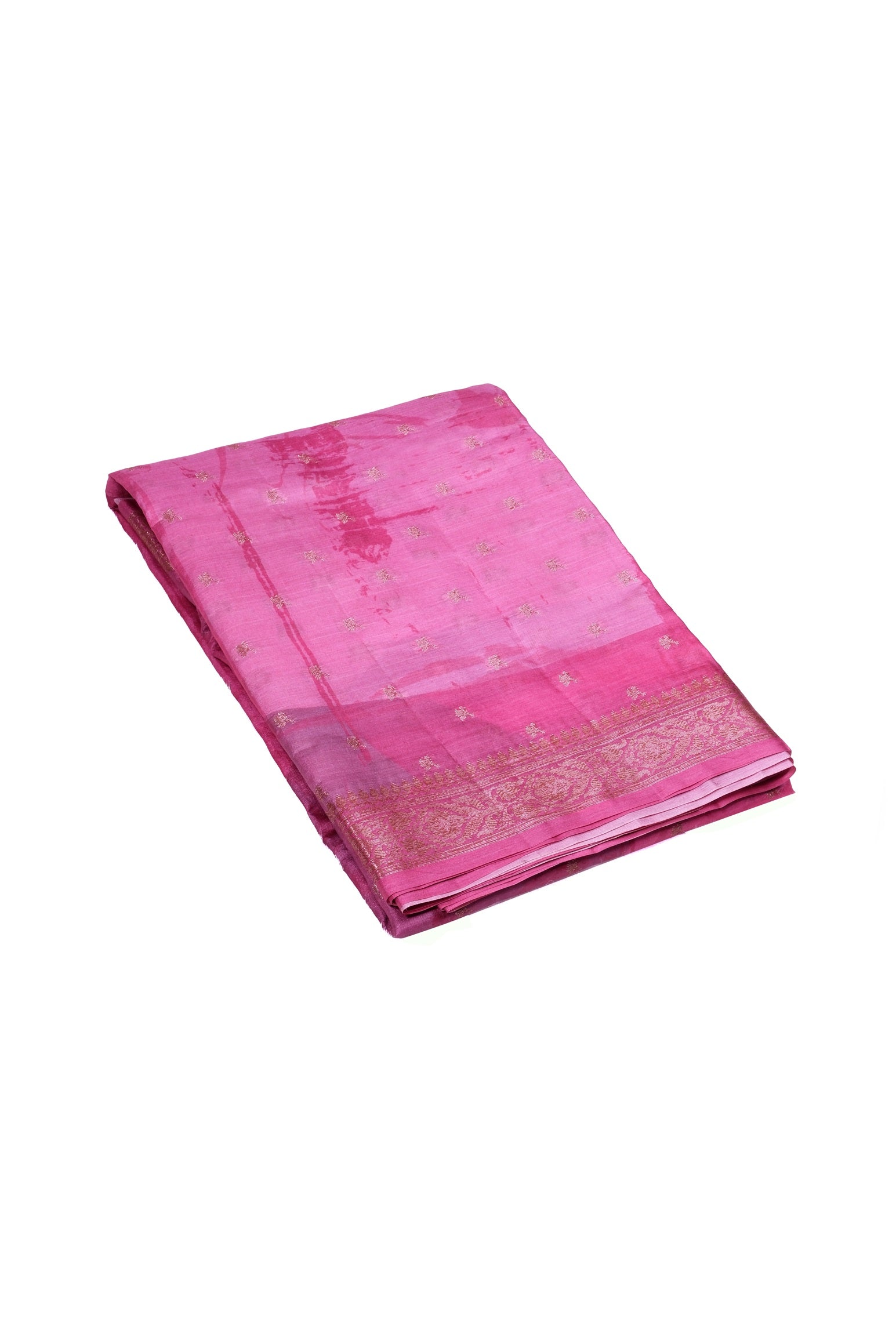 Onion pink color tusser silk saree.