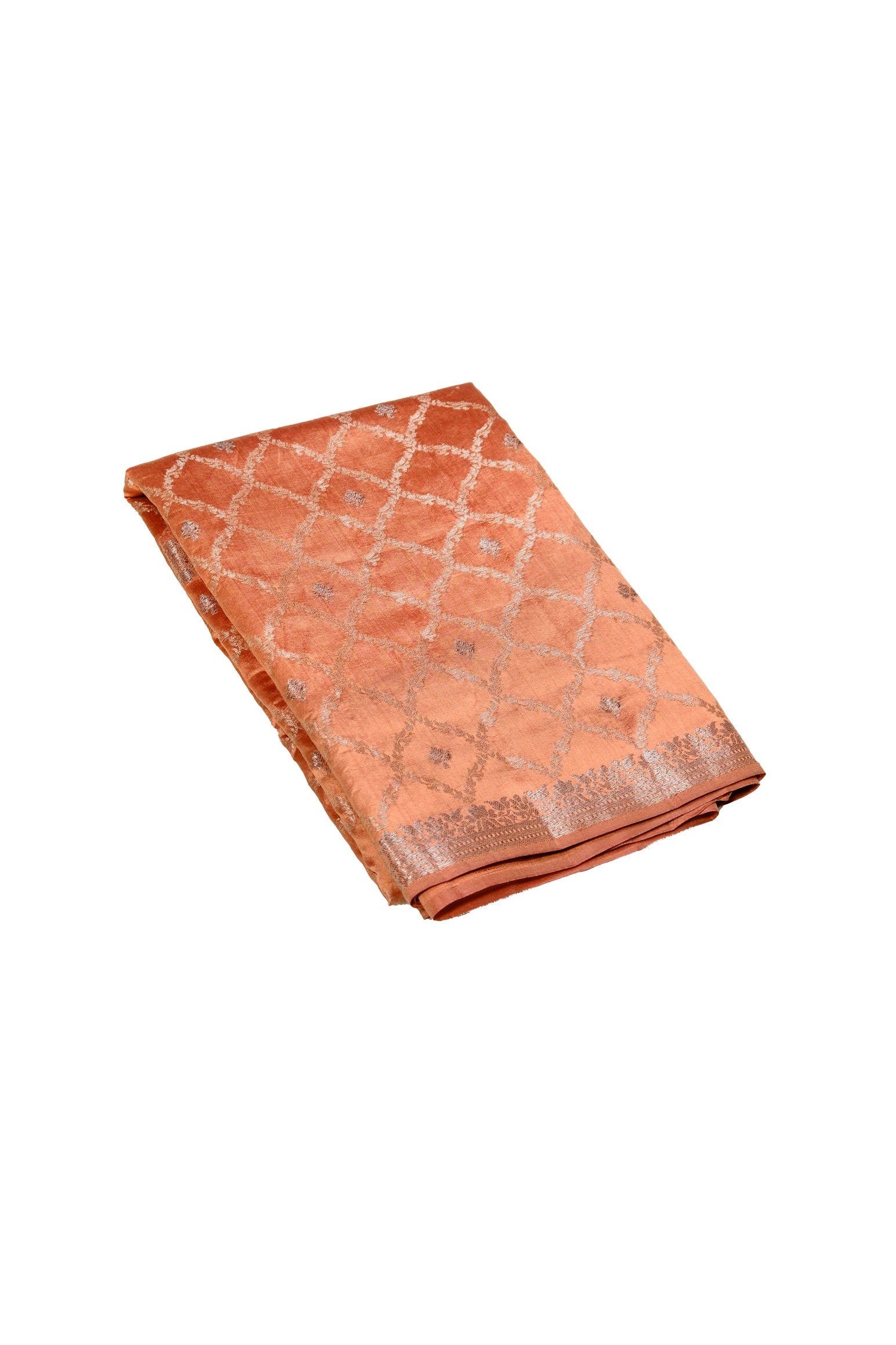 Rust color Tusser silk saree