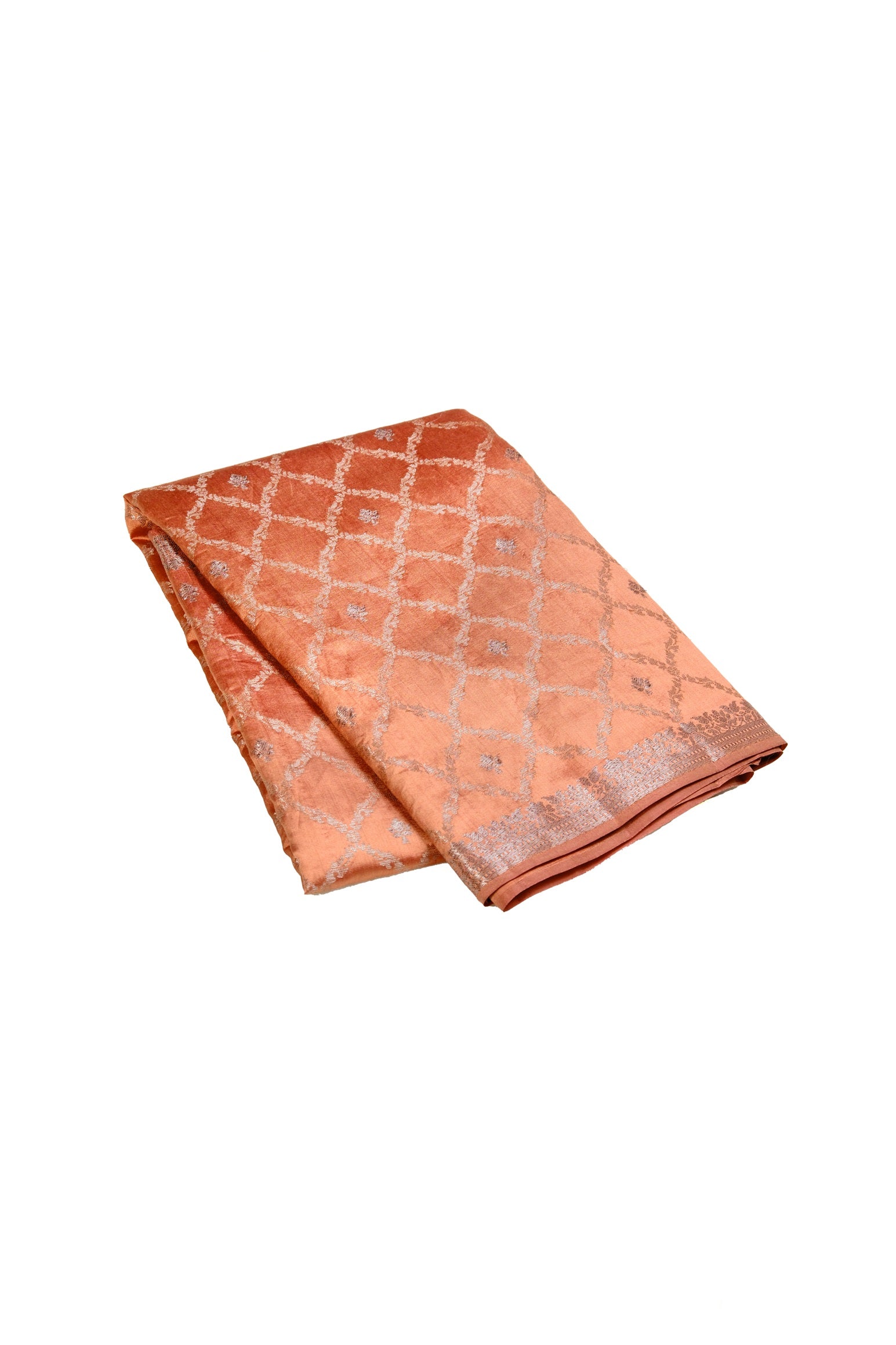 Rust color Tusser silk saree