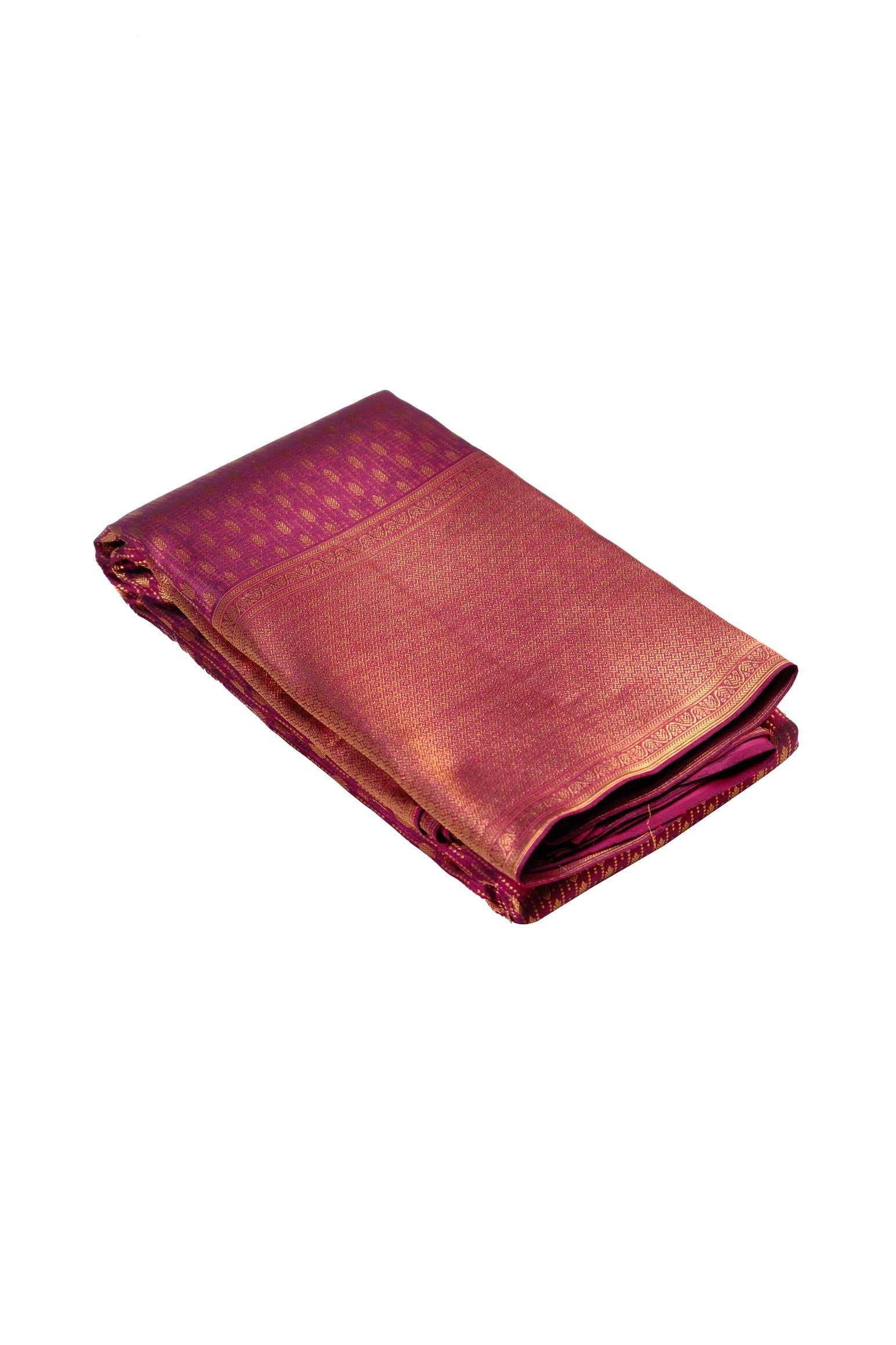 Magenta color Kanchipuram wedding saree.