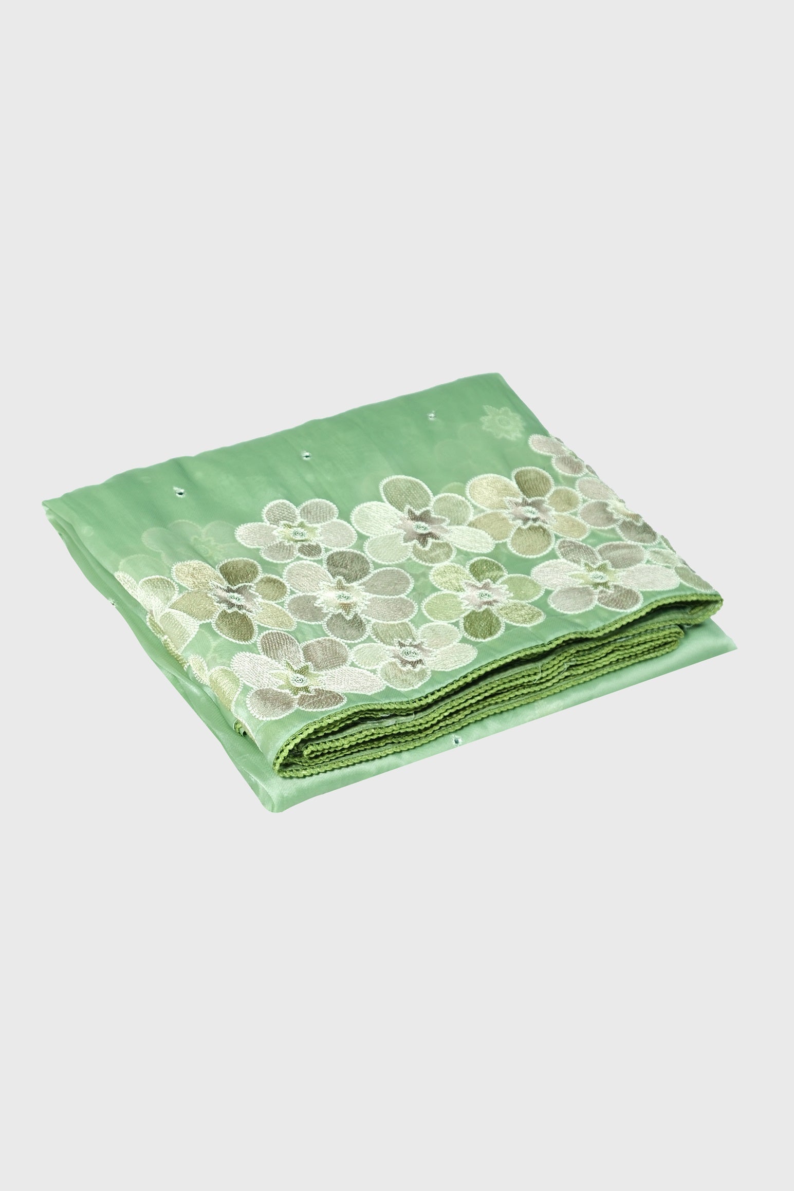 Pastel green color soft Organza saree.