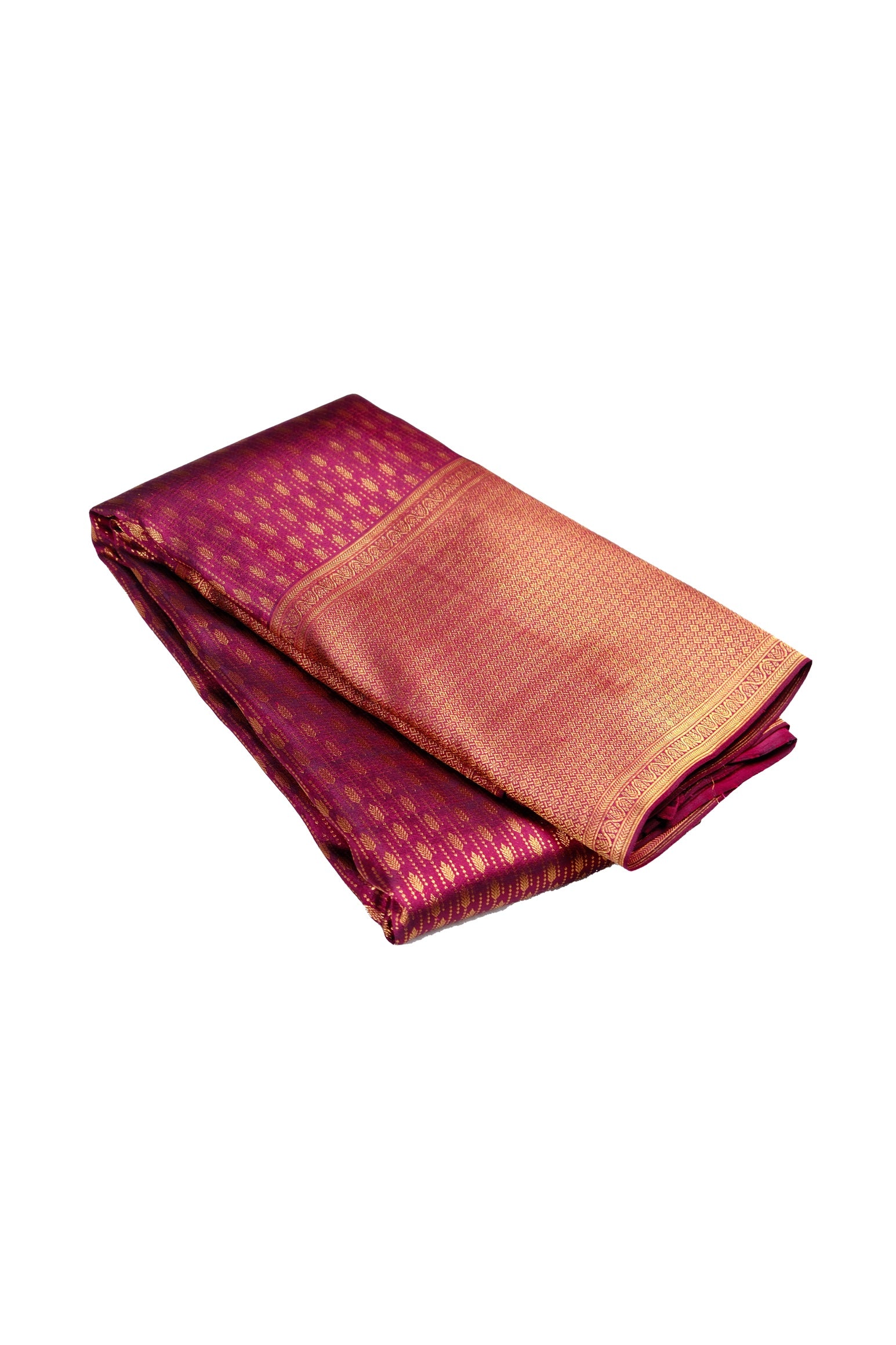 Magenta color Kanchipuram wedding saree.