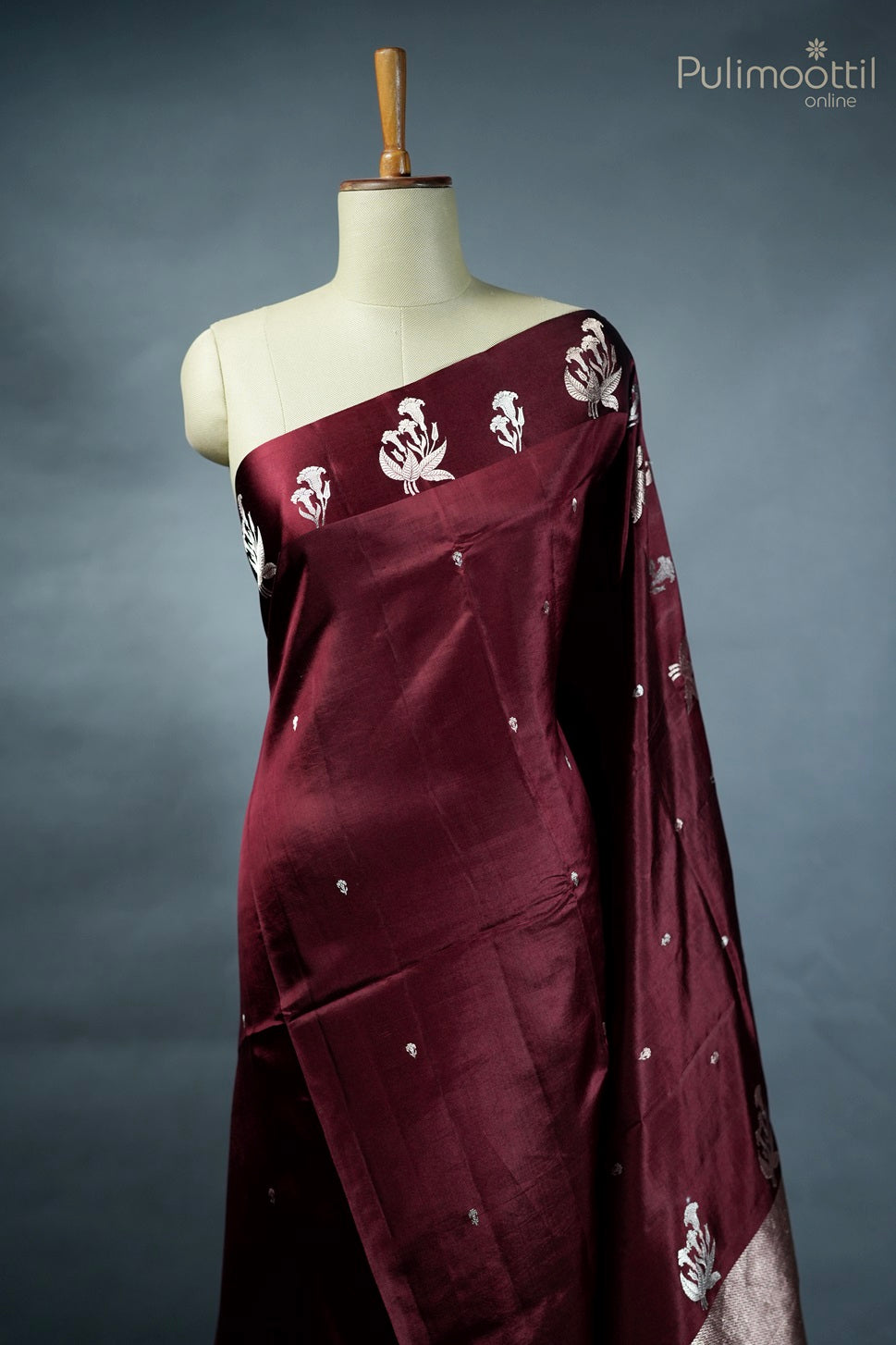 Chestnut Brown Colour Mango Silk Saree