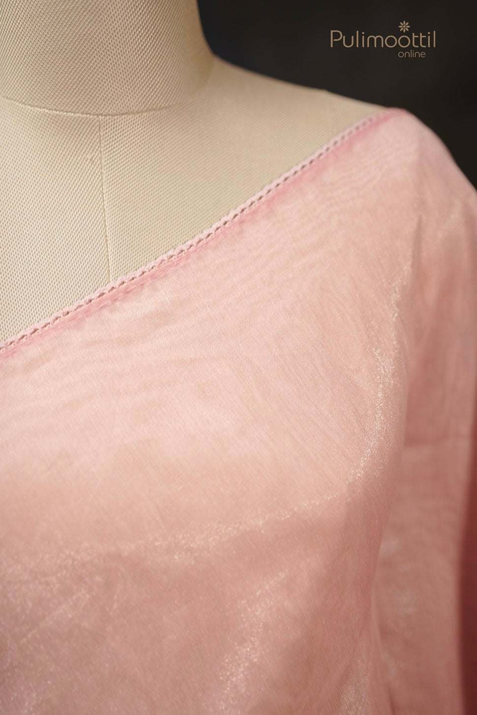 Light Peach Colour Organza Fancy Saree with Appliqué Work