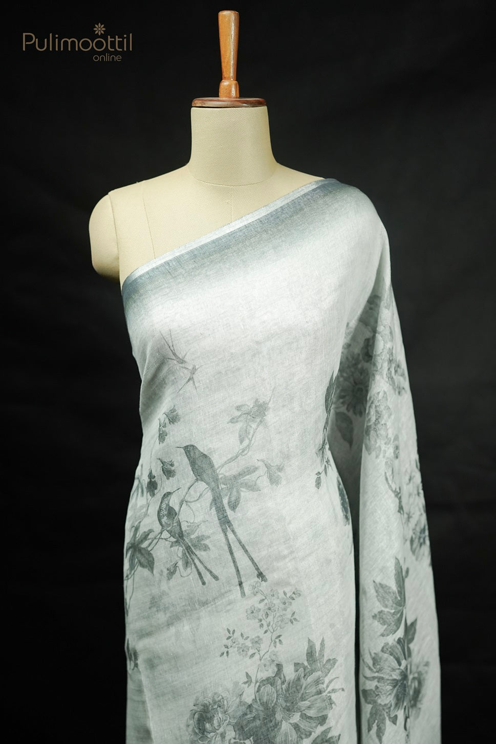 White Colour Silver Tissue Lining Silk Saree