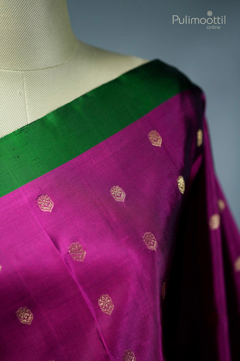 Dark Pink Colour Kanchipuram Soft Silk Saree