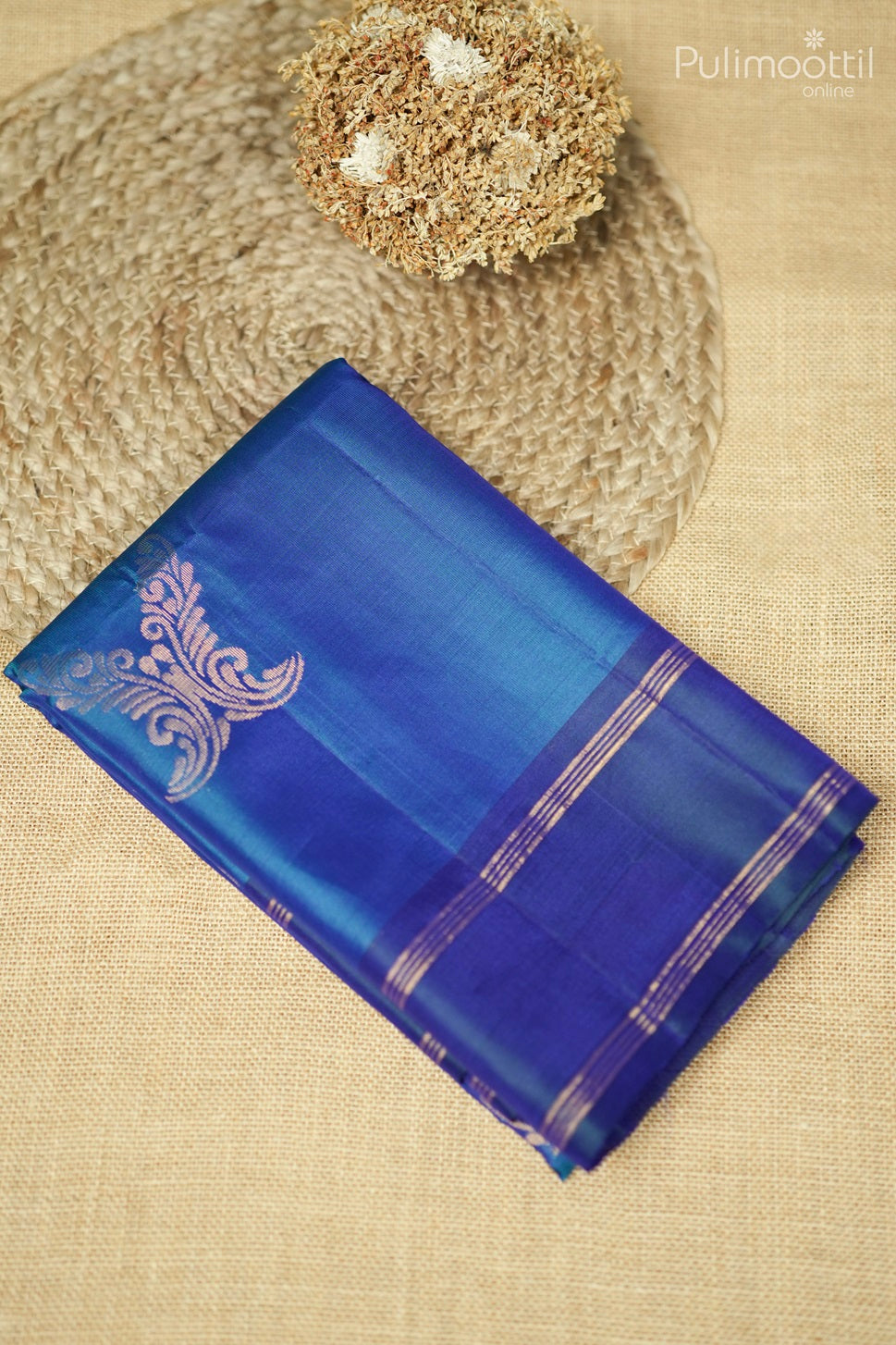 Deep Sea Blue Colour Kanchipuram Soft Silk Saree
