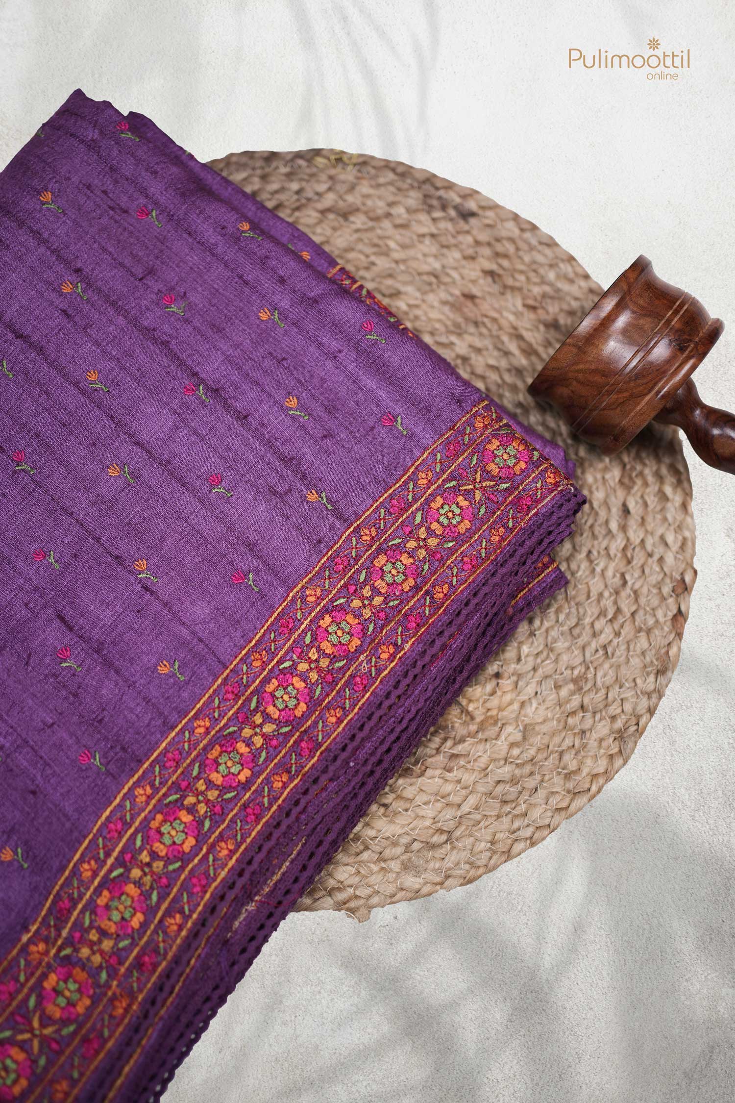 Purple Colour Jute Saree