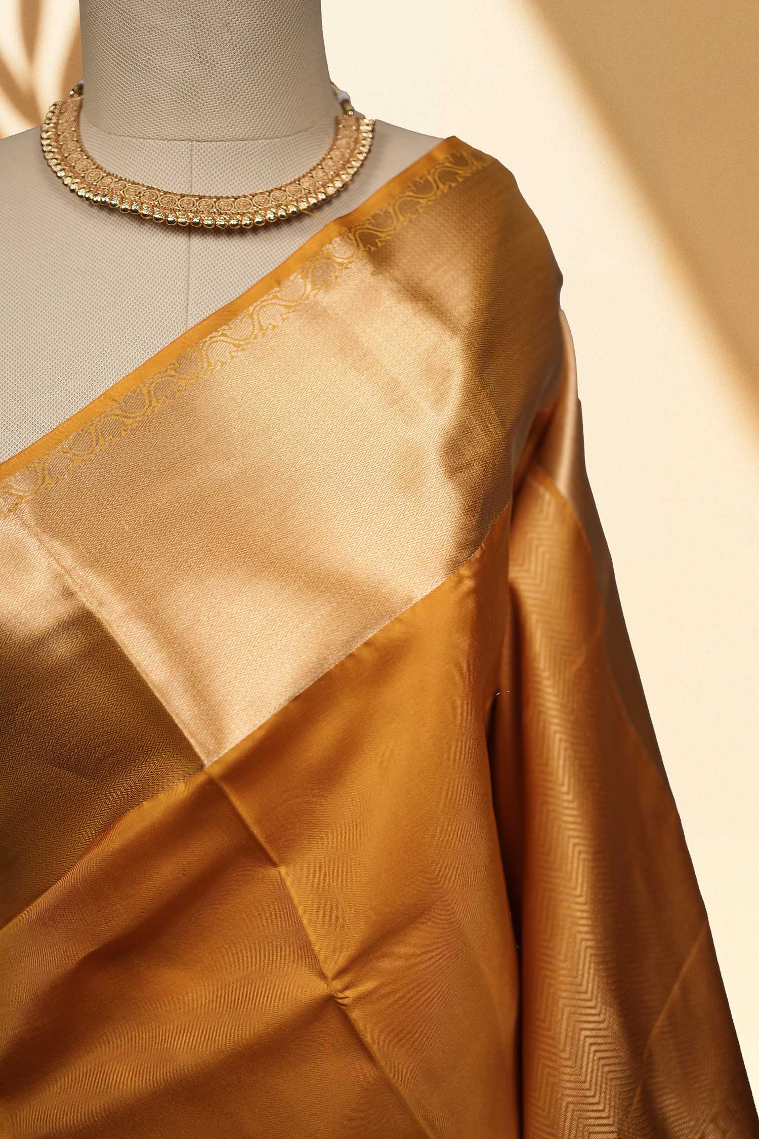 Mustard Yellow Kanchipuram Saree