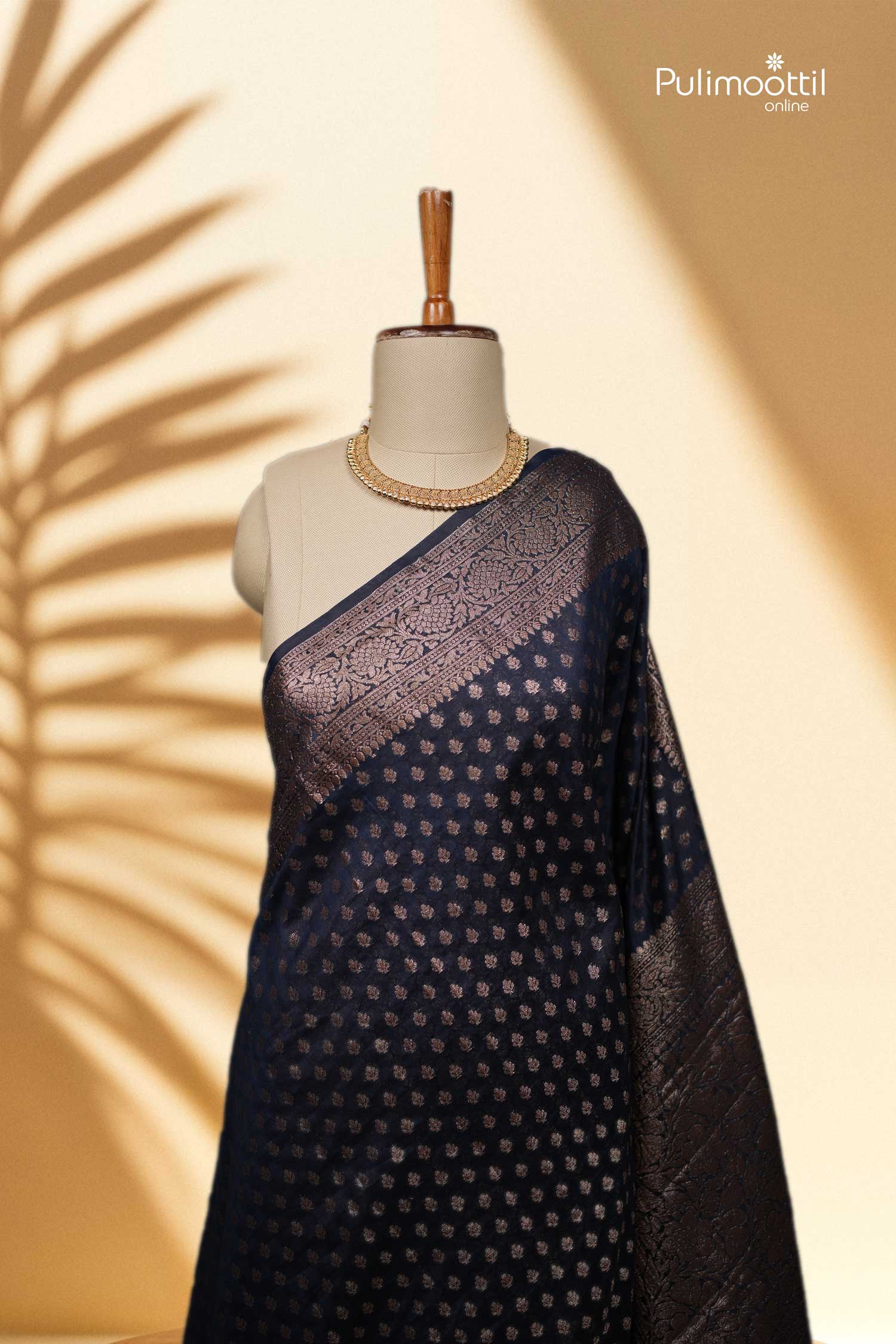 Peacock Blue colour Banarasi Saree