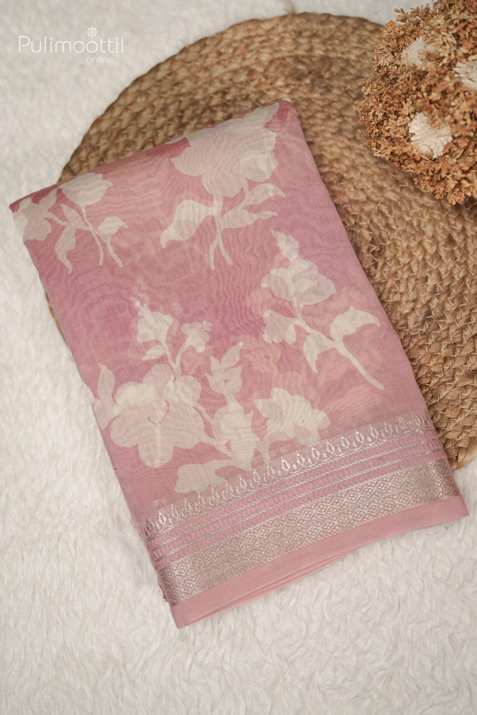 Peach Colour Chanderi Silk Saree