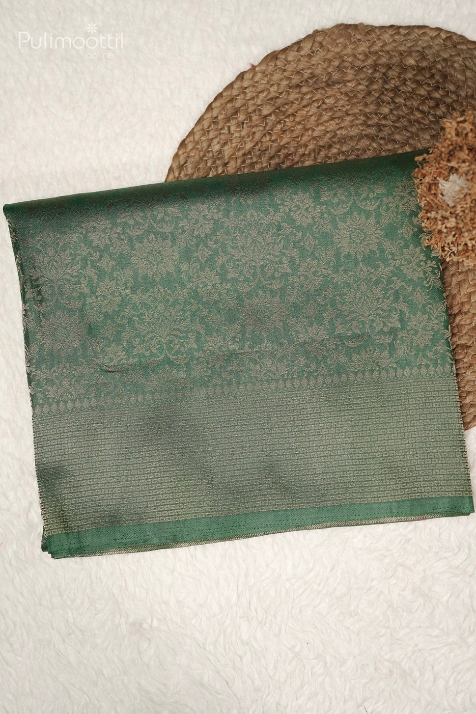 Jade Green Colour Kanchipuram Banarasi Silk Saree