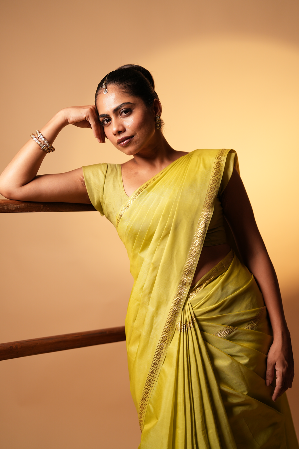Yellow Green Colour Kanchipuram Soft Silk Saree