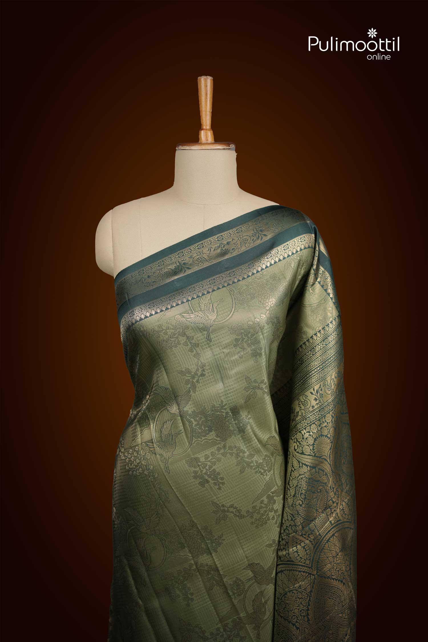 Pista Green Semi Silk Saree.