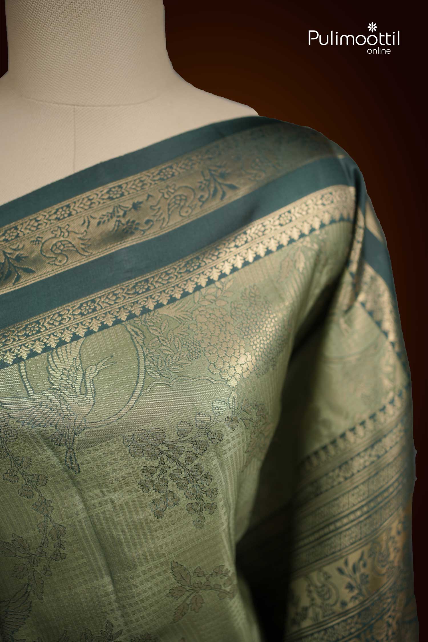Pista Green Semi Silk Saree.