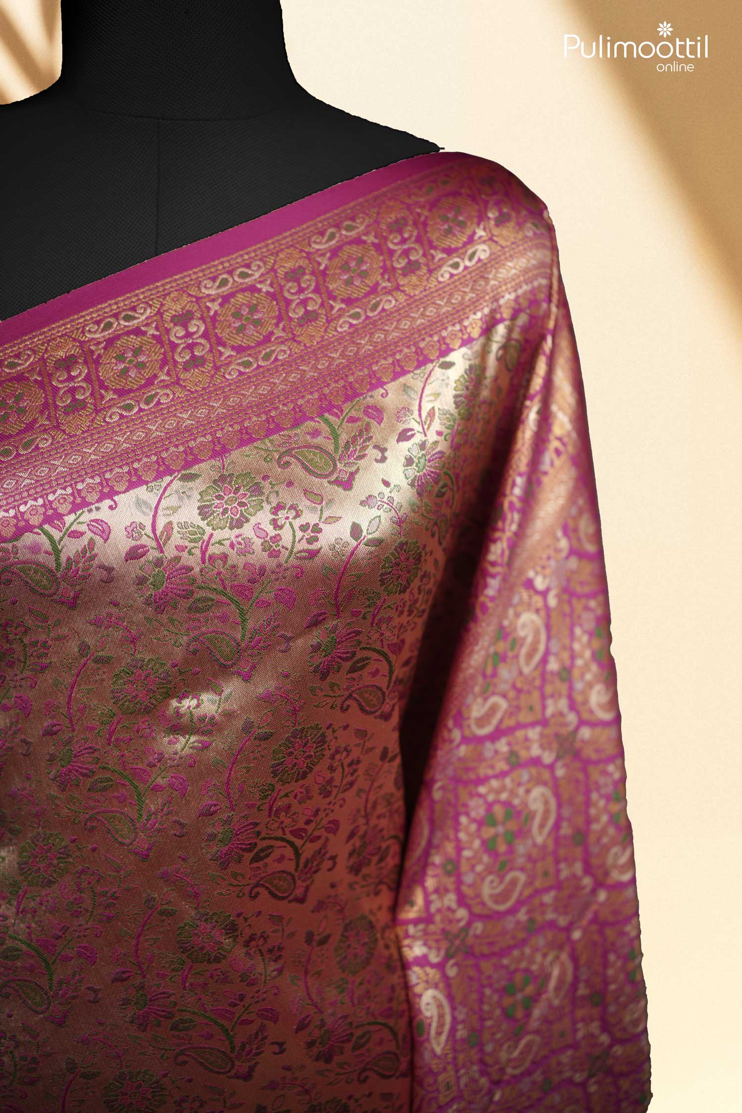 Golden Color Banarasi Saree.