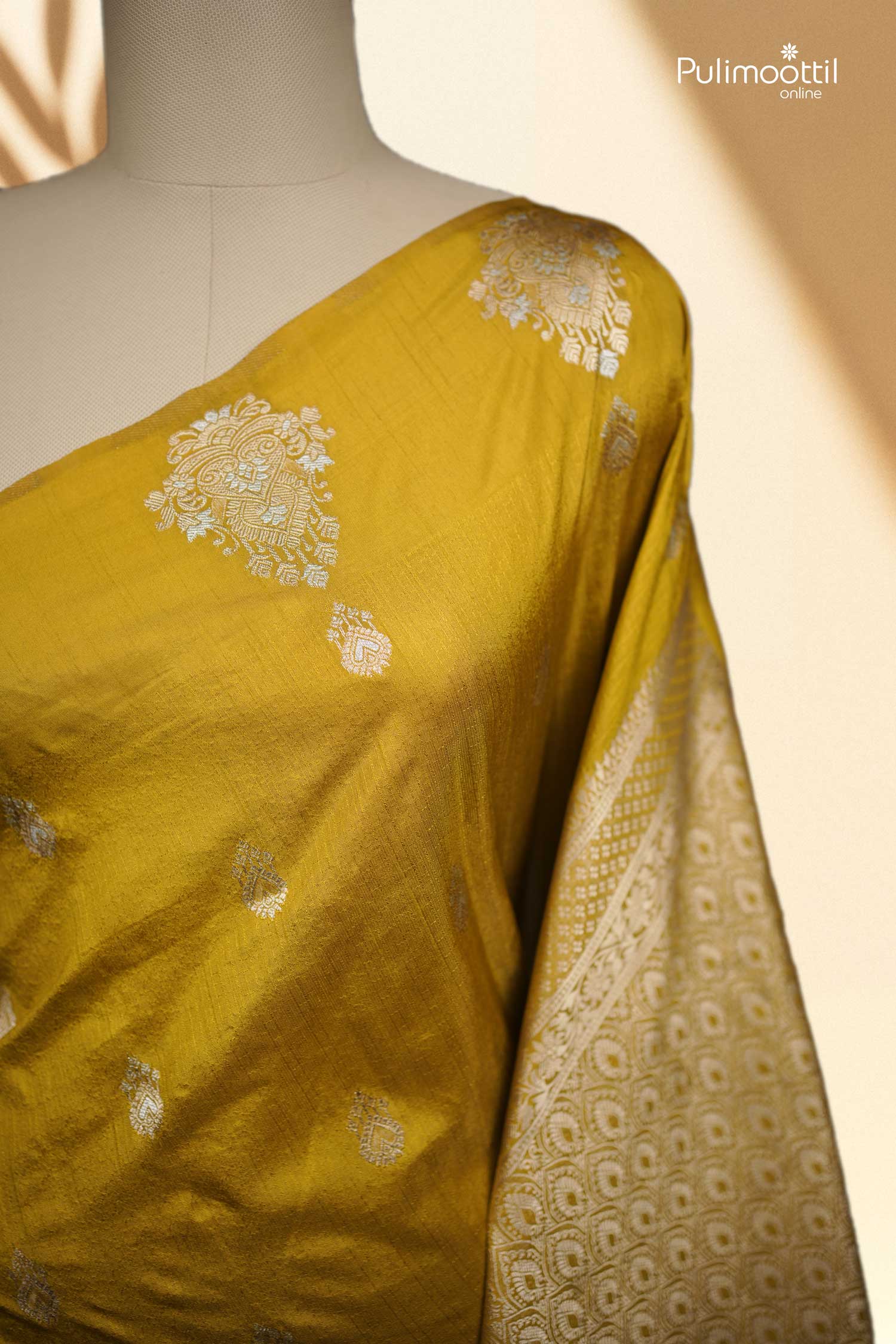 Mustard Yellow Semi Tussar Saree.